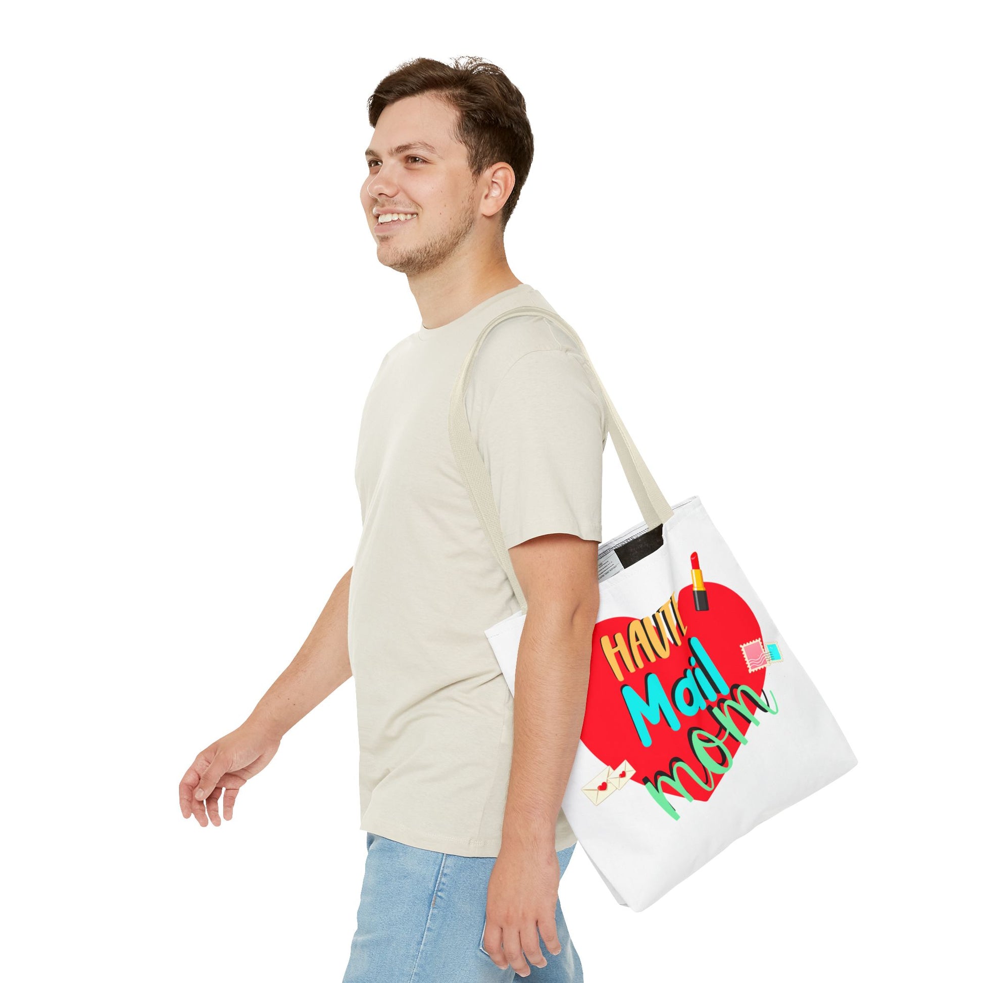 Tote Bag — "Haut Mail Mom" Heart Design Tote for Postal & Mom Gifts
