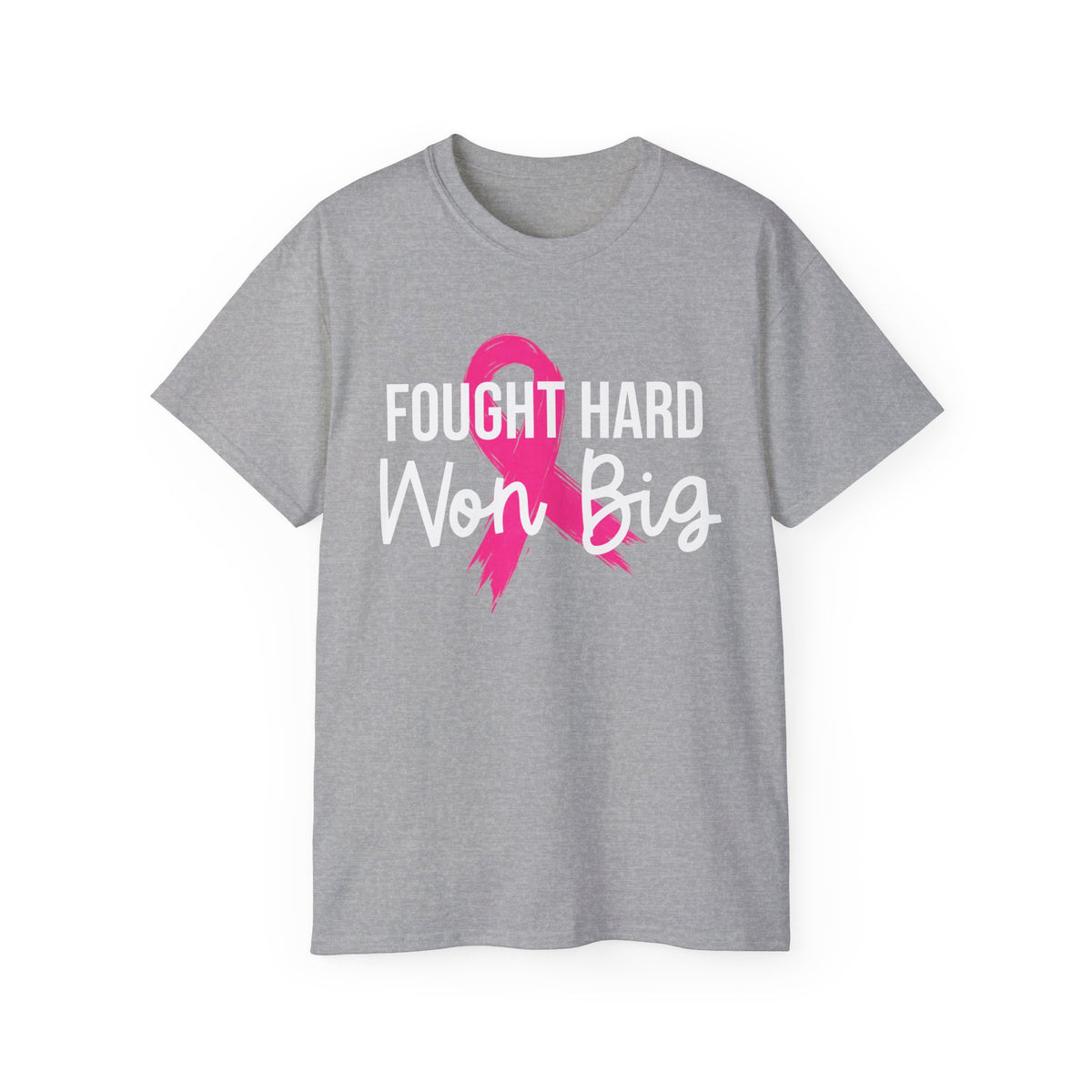 Fought Hard Won Big - Breast Cancer Survivor Tee