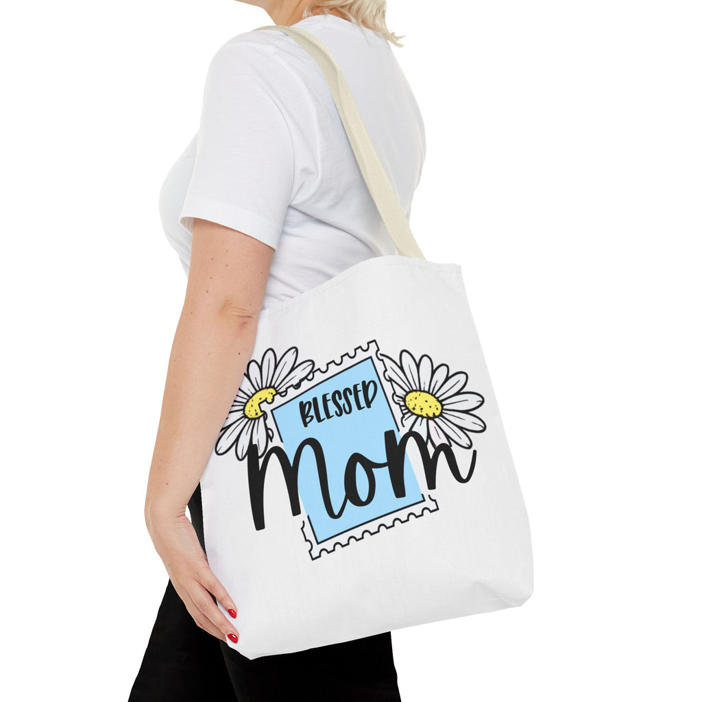 Blessed Mom Daisy Tote Bag — Floral Mother's Day Canvas Tote