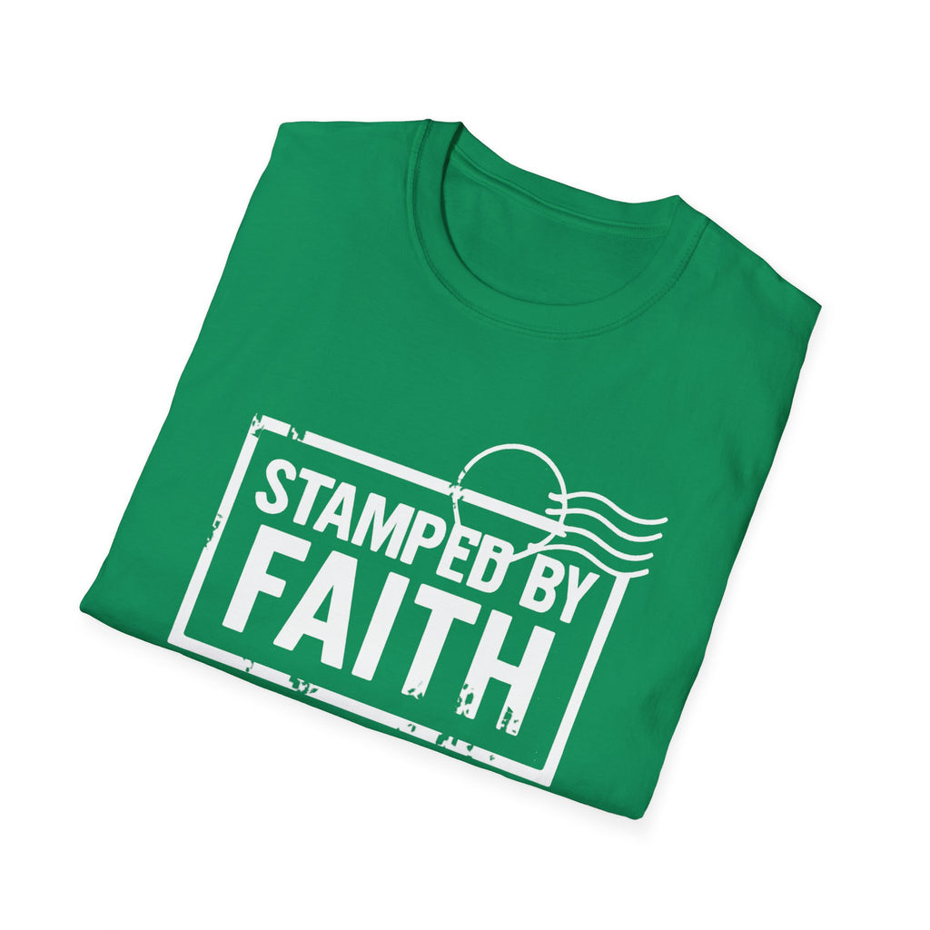 “Stamped By Faith” Faith-Inspired Unisex Soft style T-Shirt, Casual Wear, Gift for Believers, Faith-Based Apparel, Perfect for Everyday, Christian Apparel