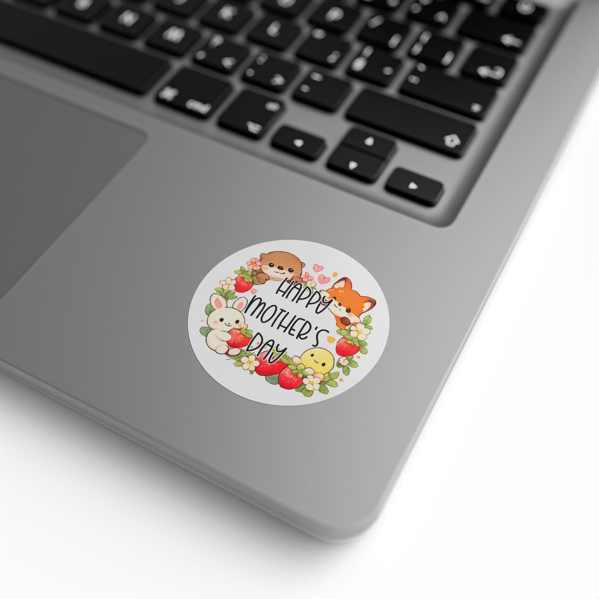 Happy Mother's Day Sticker Roll— Cute Animal Wreath "Happy Mother's Day" Roll Stickers for Mother’s Day