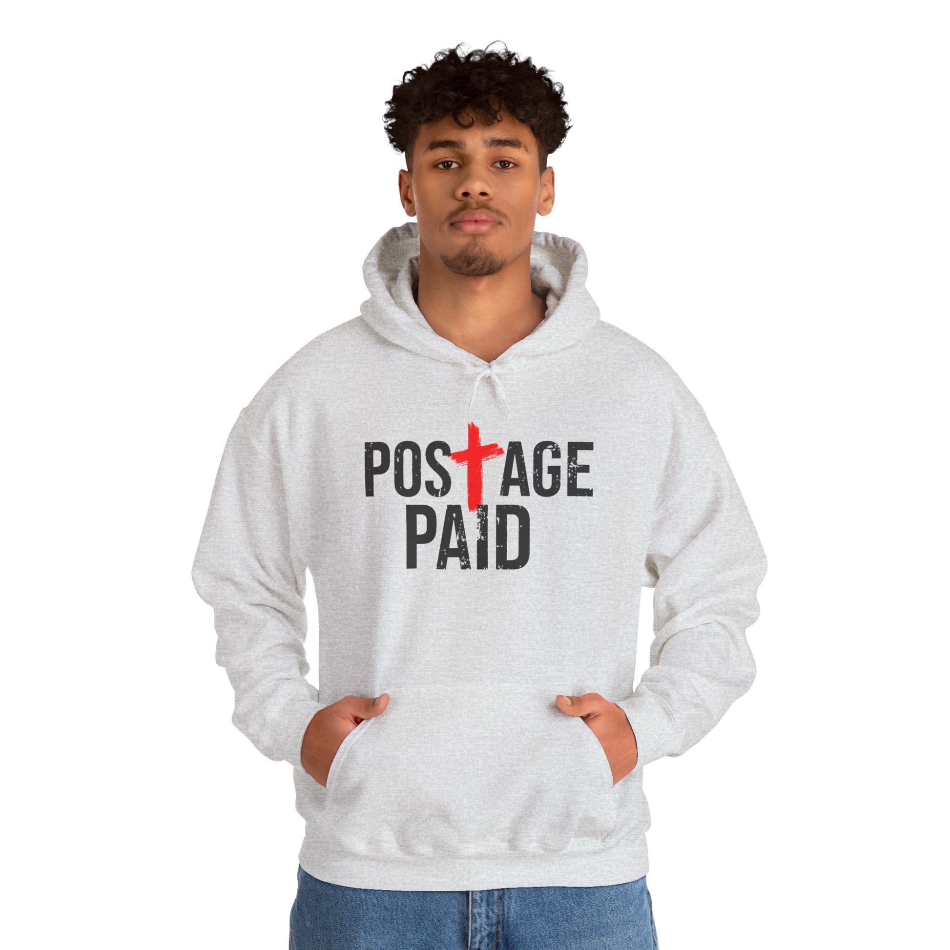 Postage Paid Graphic Hoodie, Christian Hoody, Gifts for Postal Workers, Inspirational Gifts, Inspirational Hoody.