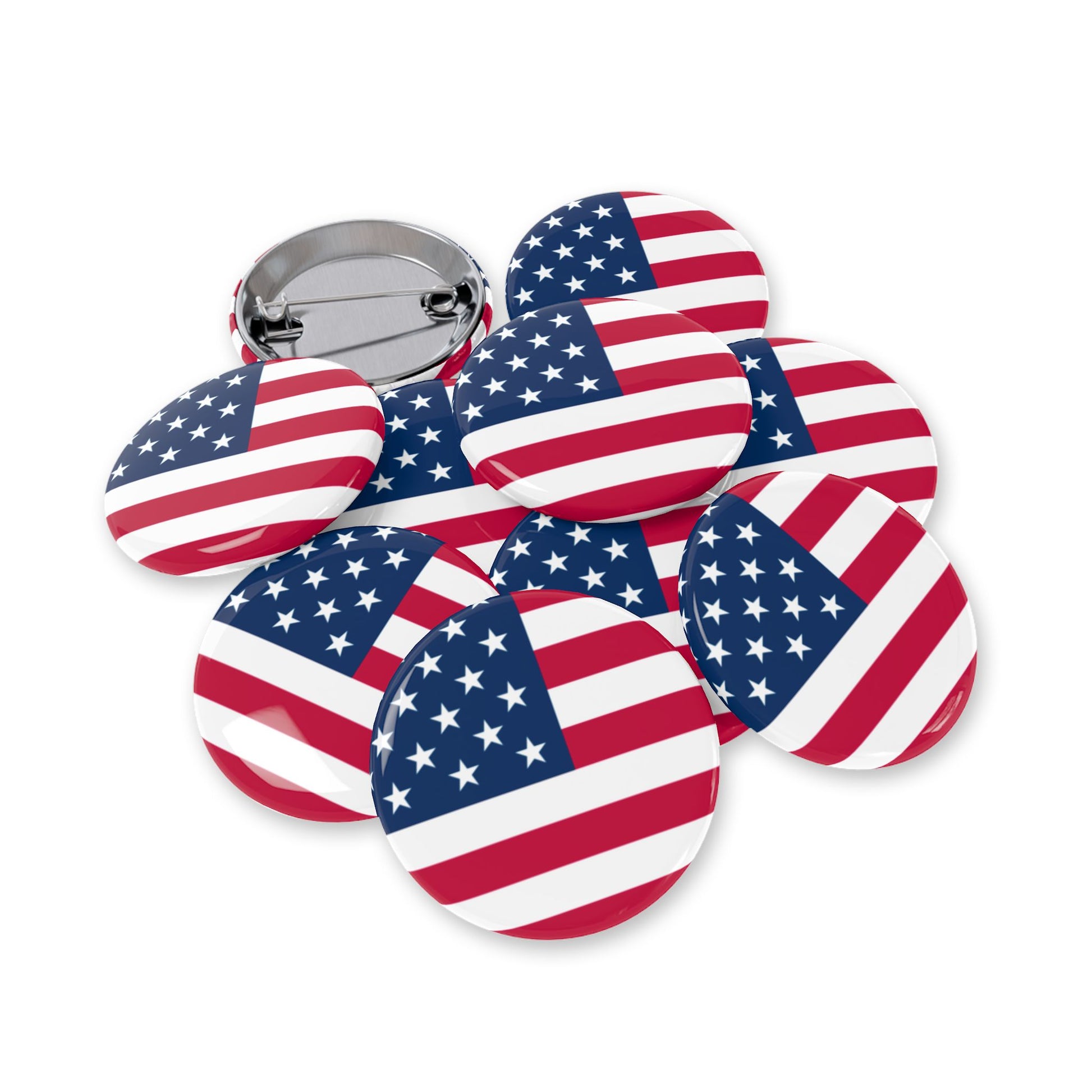 American Flag Round Pin — USA Patriot Button for Jackets, Backpacks & 4th of July