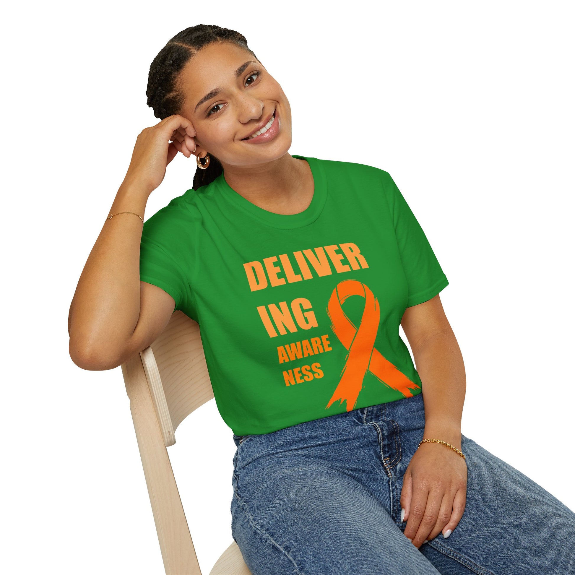 Multiple Sclerosis Awareness Shirt – Delivering Awareness Orange Ribbon Support Tee