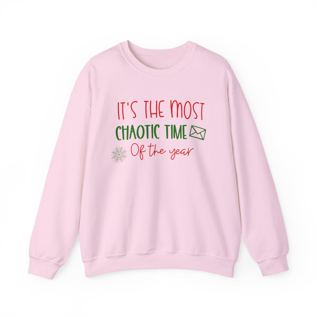 Unisex Holiday Postal Sweatshirt - 'It's the Most Chaotic Time of the Year', Holiday Gift, Christmas Sweater, Funny Sweatshirt, Casual Wear, [...]
