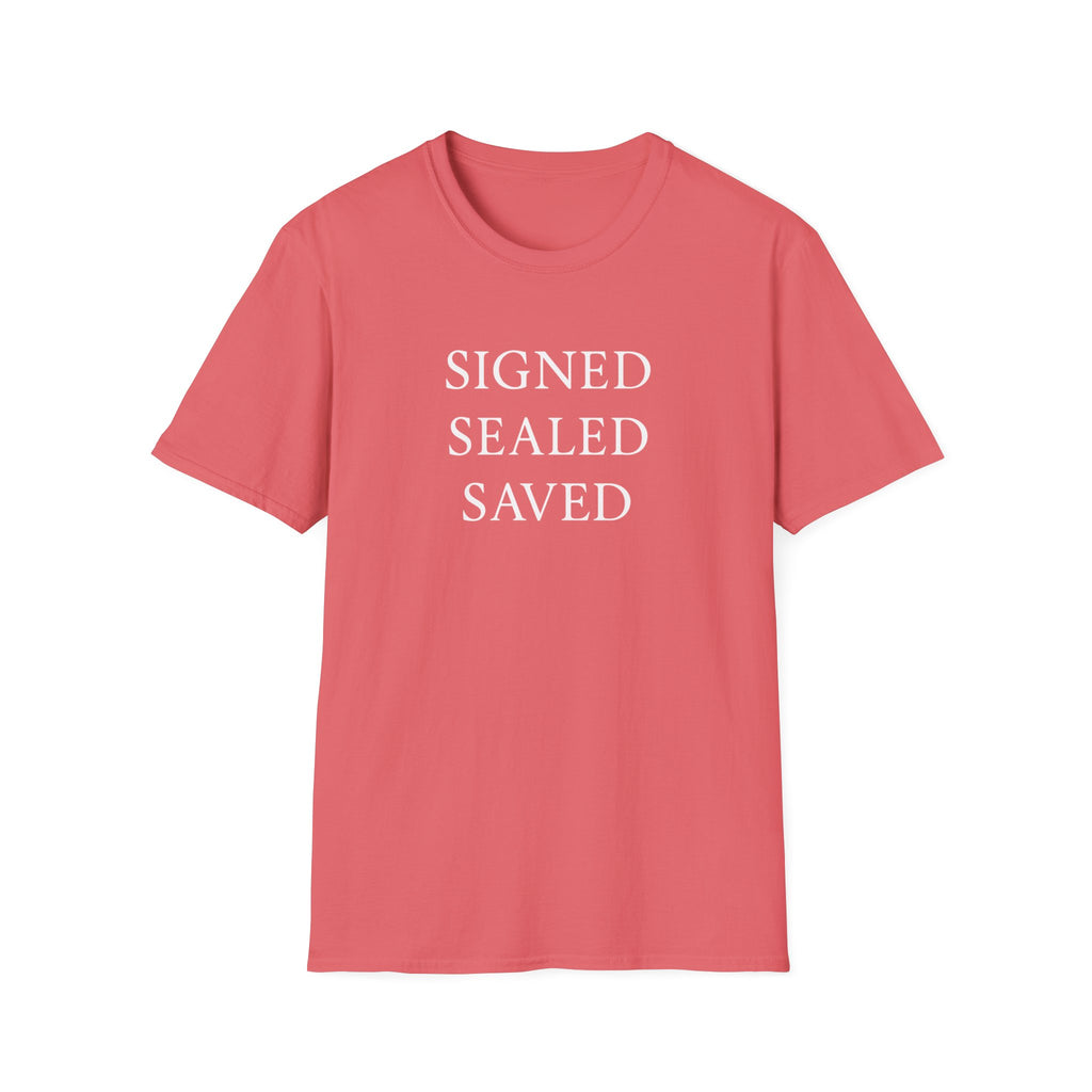 Signed Sealed Saved - Faith-Based Unisex T-Shirt, Christian T-Shirt, Gift Ideas For Christians, Gift Ideas For Postal Workers