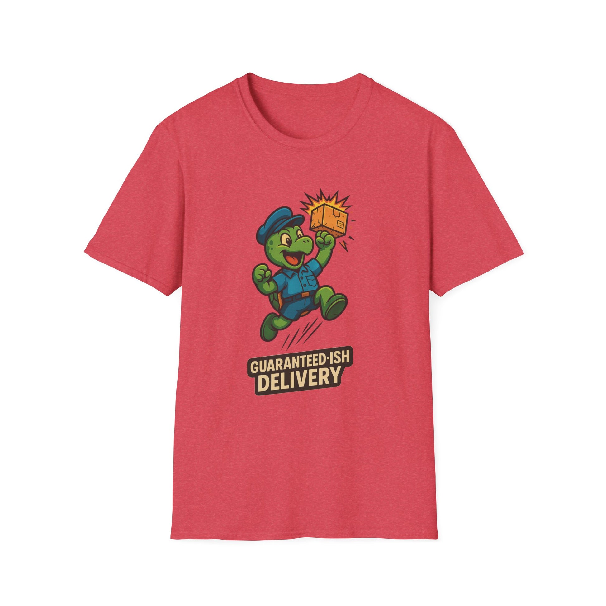 Funny Delivery T-Shirt, Guaranteed-ish Delivery Tee, Unisex Softstyle Shirt, Gift for Delivery Drivers, Quirky Humor Apparel