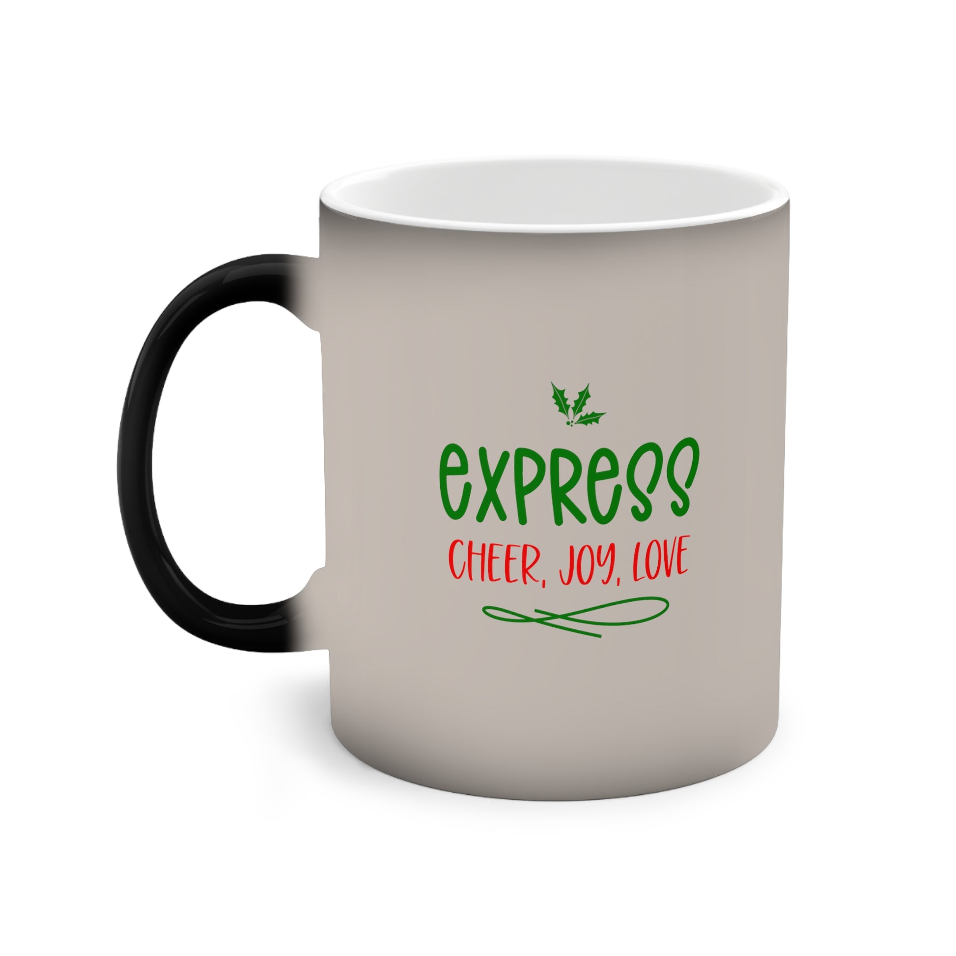 Express Cheer Color-Changing Holiday Mug, 11oz - Fun Gift for Coffee Lovers, Personalized Mugs, Unique Home Decor, Perfect for Birthdays, Special Occasions
