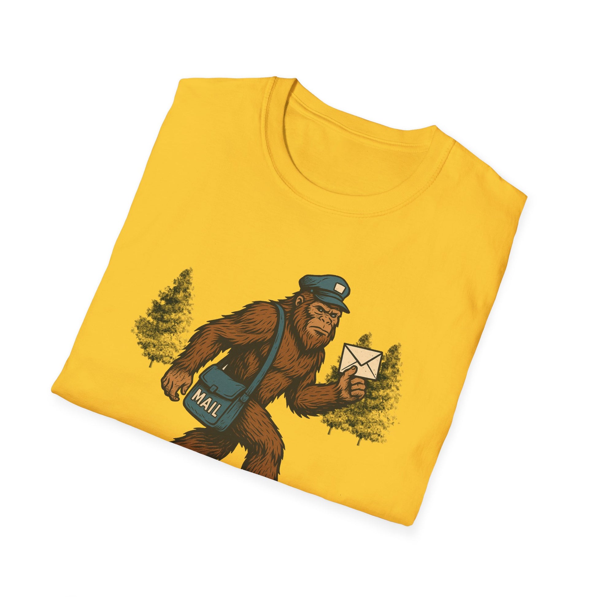 Sasquatch Mail Unisex T-Shirt | The Man, The Myth, The Legend | Postal Carrier, Perfect for Nature Lovers, Gifts, and Funny Graphic Tees