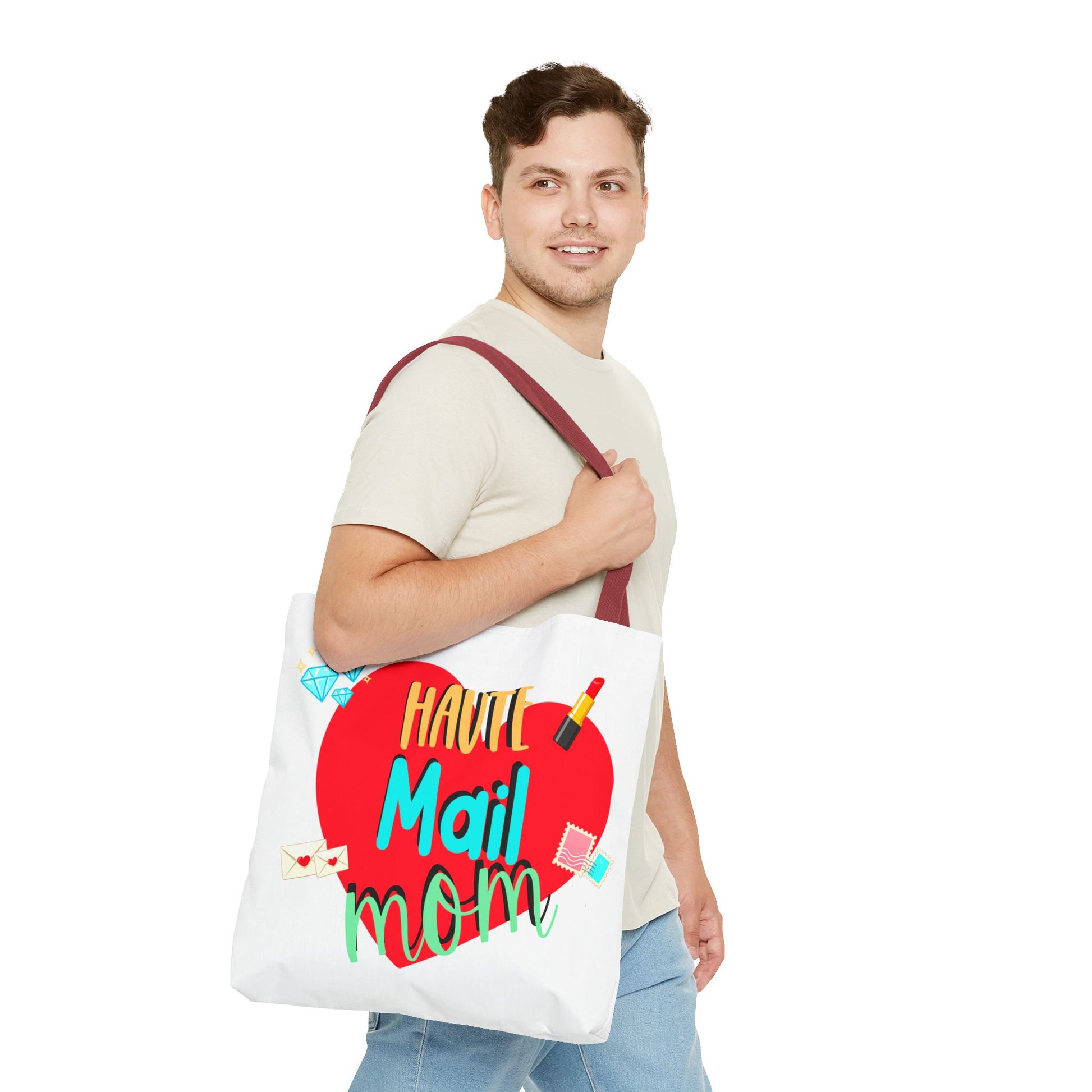 Tote Bag — "Haut Mail Mom" Heart Design Tote for Postal & Mom Gifts
