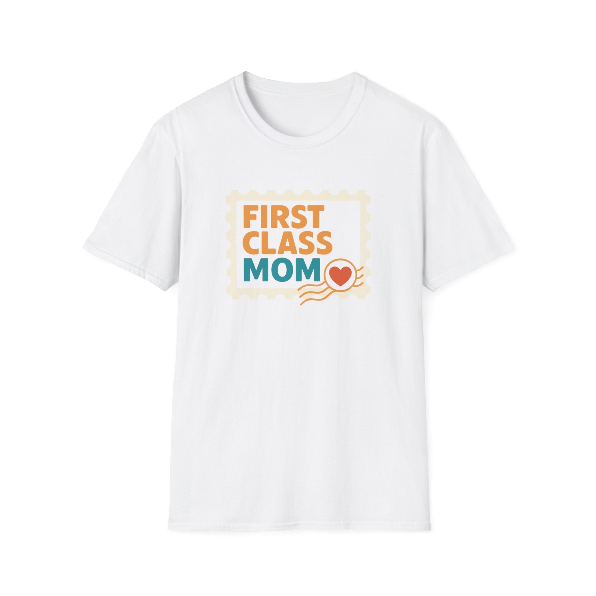 First Class Mom Unisex Softstyle T-Shirt - Perfect Gift for Mother's Day, Birthday, New Moms, Relaxed Casual Wear, Everyday Comfort