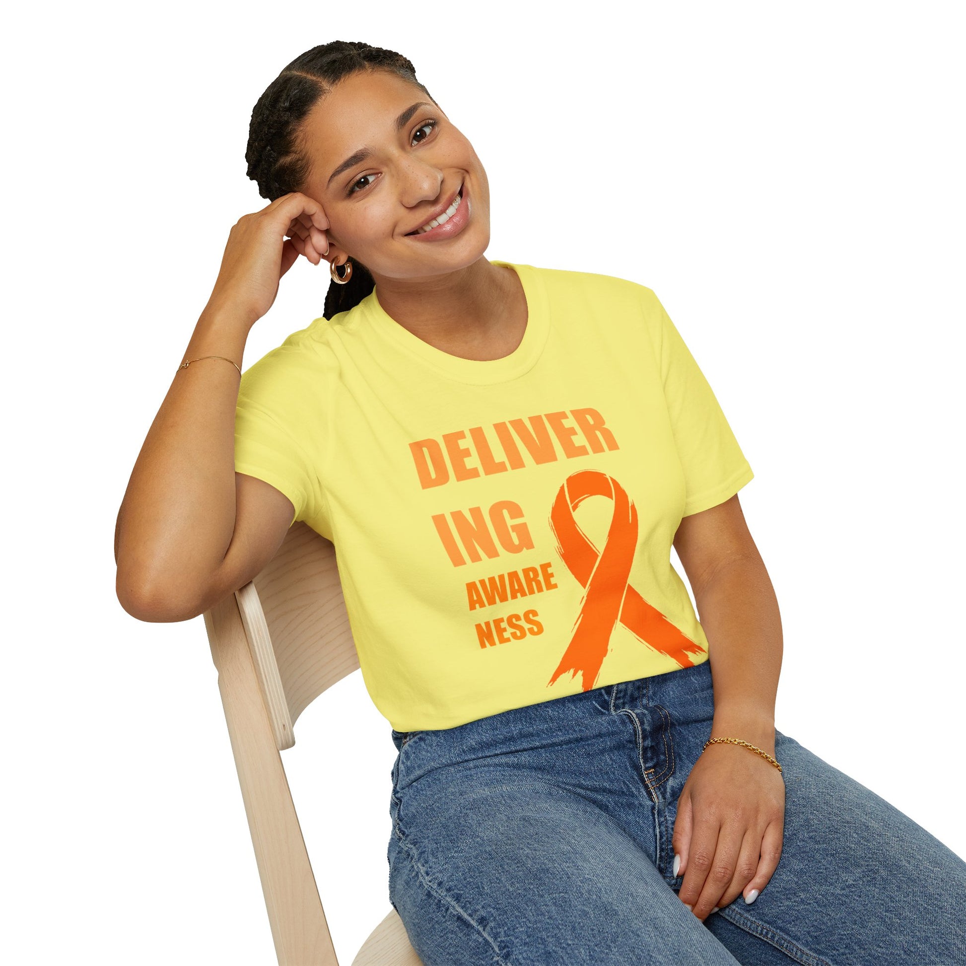 Multiple Sclerosis Awareness Shirt – Delivering Awareness Orange Ribbon Support Tee