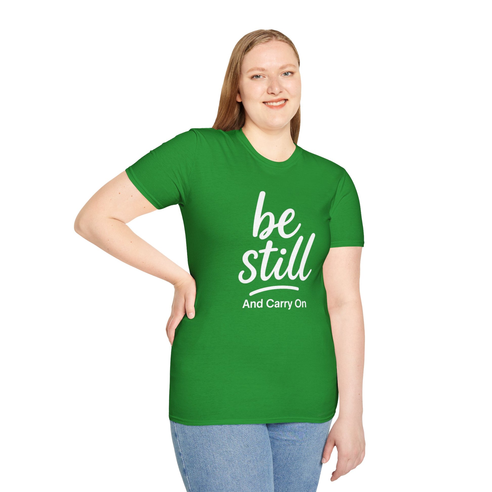 Be Still And Carry On Graphic Tee- Inspirational T-Shirt design for postal workers and people of faith