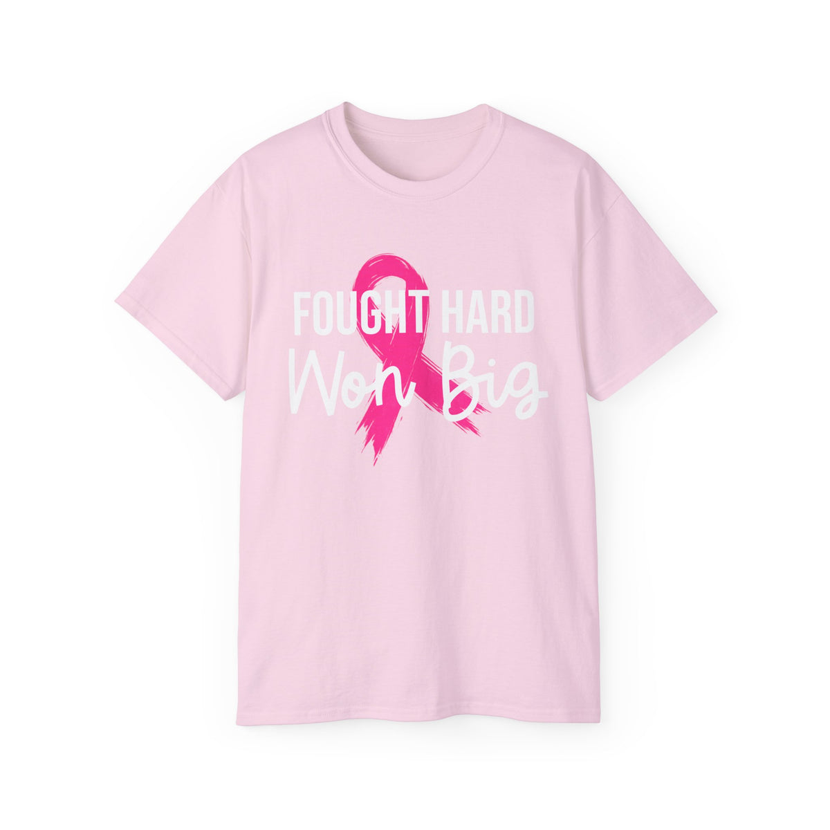 Fought Hard Won Big - Breast Cancer Survivor Tee