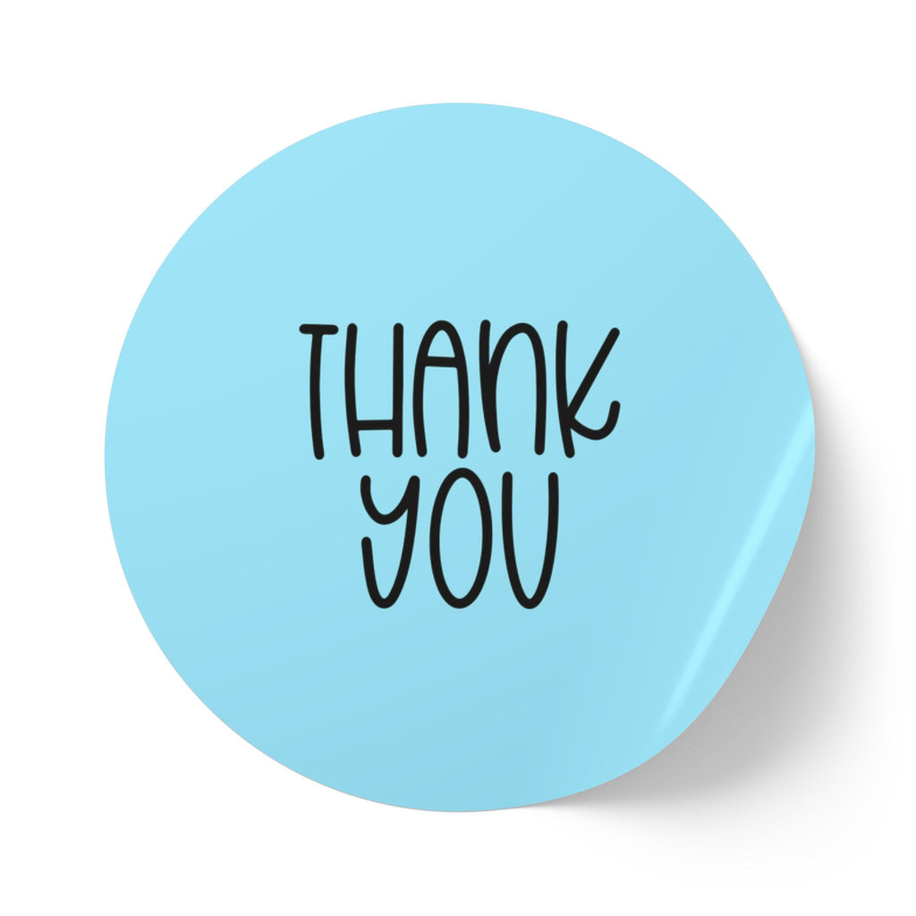Thank You Sticker Rolls — Blue Sticker Roll for Packaging & Shipping Gifts