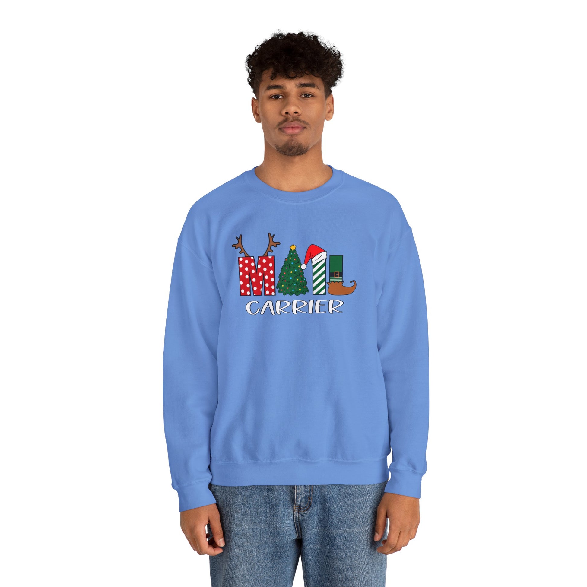 Festive Mail Carrier Sweatshirt, Holiday Gifts For Mail Carriers, Sweatshirts For Mail Carriers.