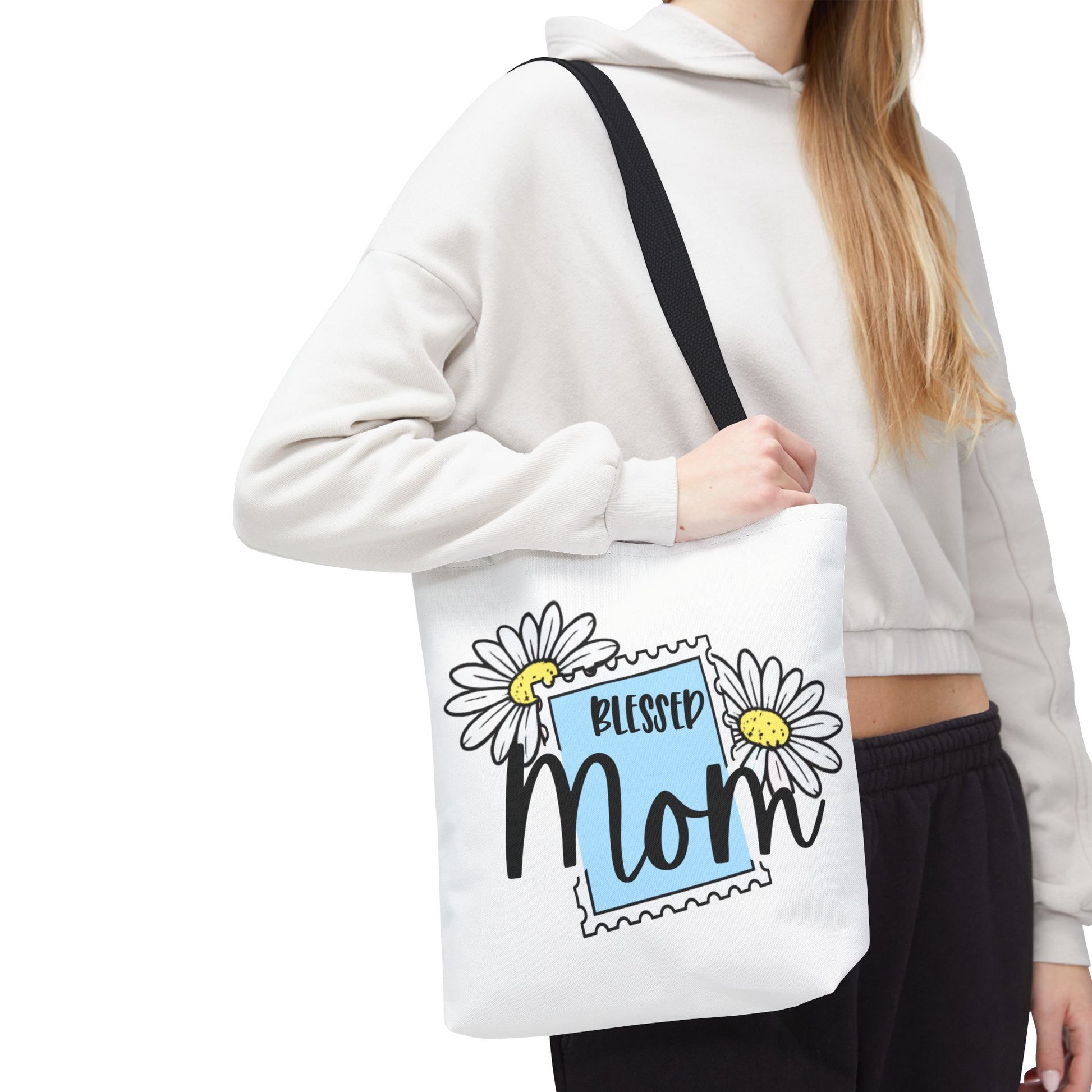 Blessed Mom Daisy Tote Bag — Floral Mother's Day Canvas Tote