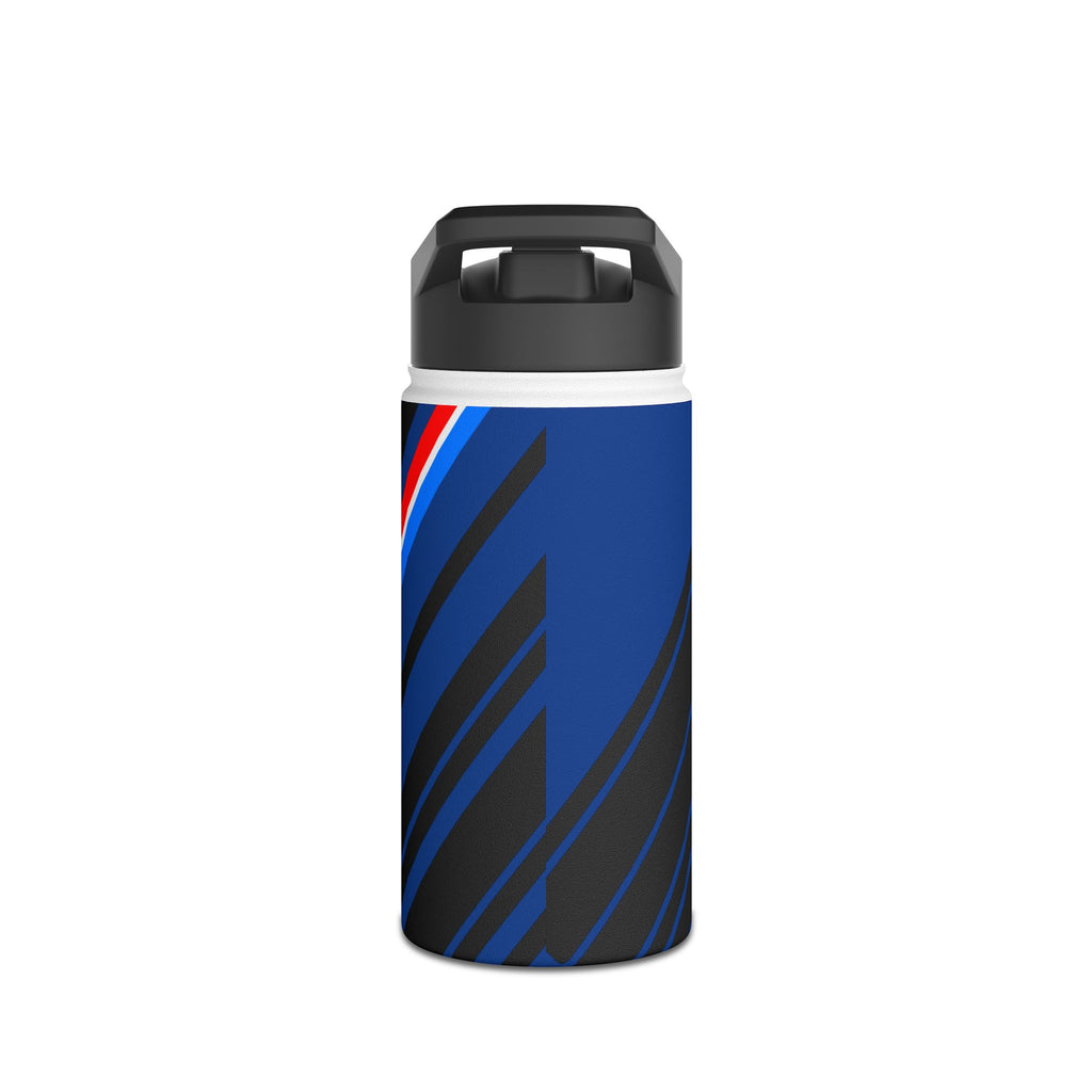 Red, White & Blue Stripe Stylish Stainless Steel Water Bottle, Fun Hydration Gift, Travel Mug, Gym Bottle, Sports Water Container
