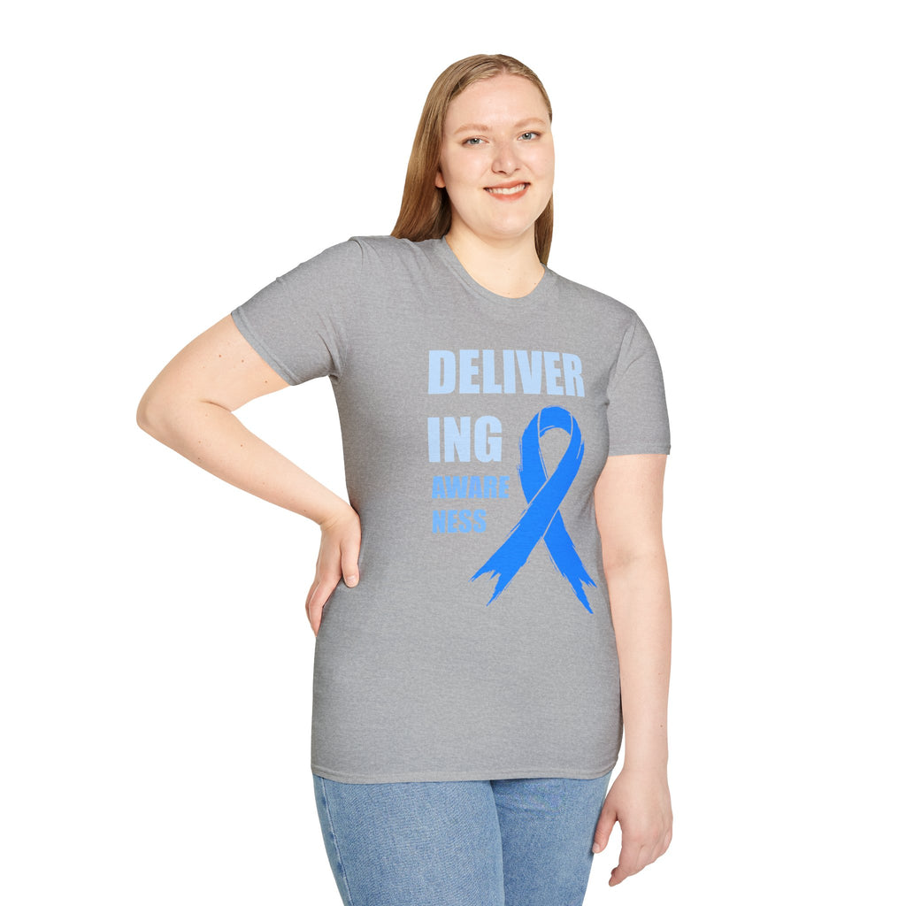 Prostate Cancer Awareness Shirt – Delivering Awareness Light Blue Ribbon Support Tee