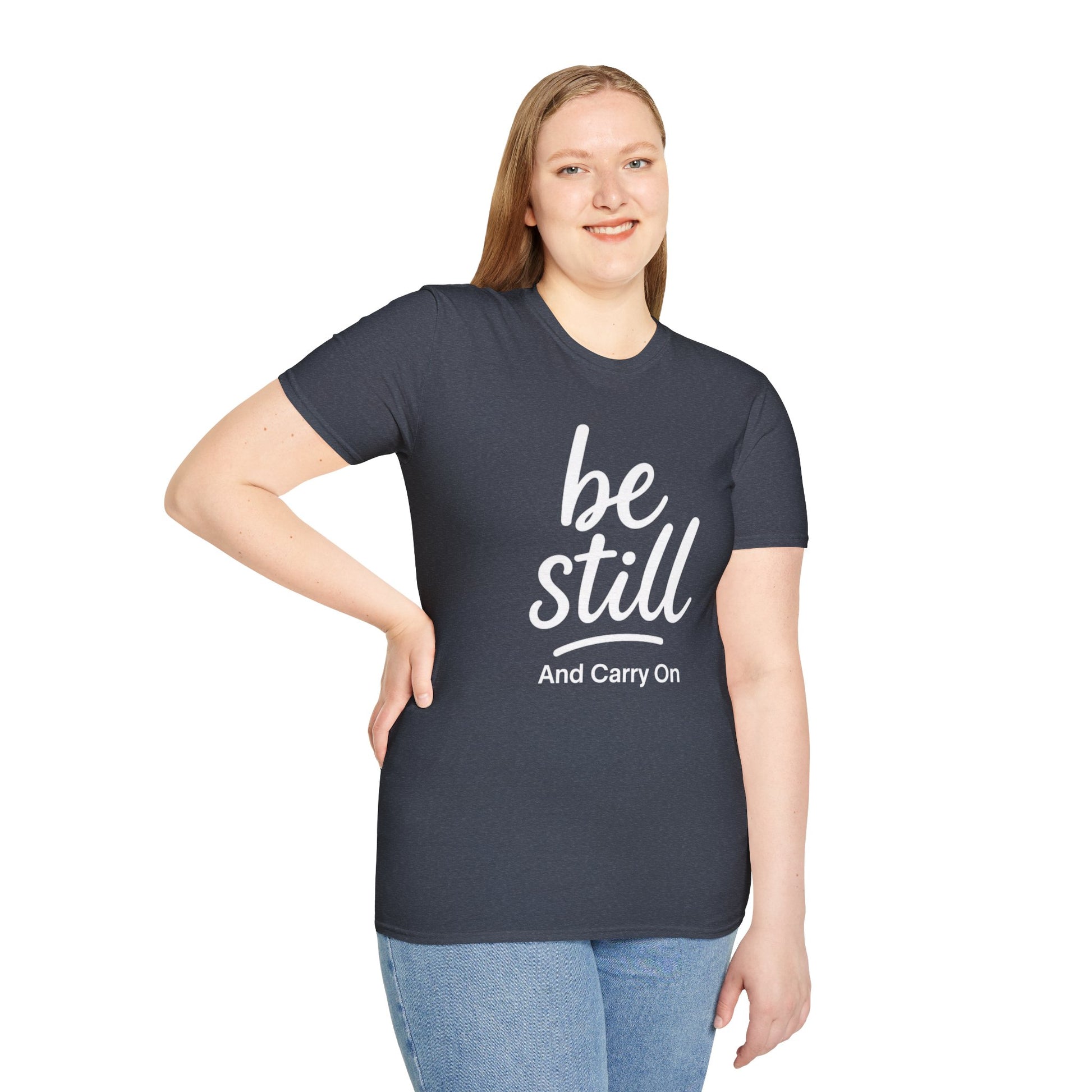 Be Still And Carry On Graphic Tee- Inspirational T-Shirt design for postal workers and people of faith