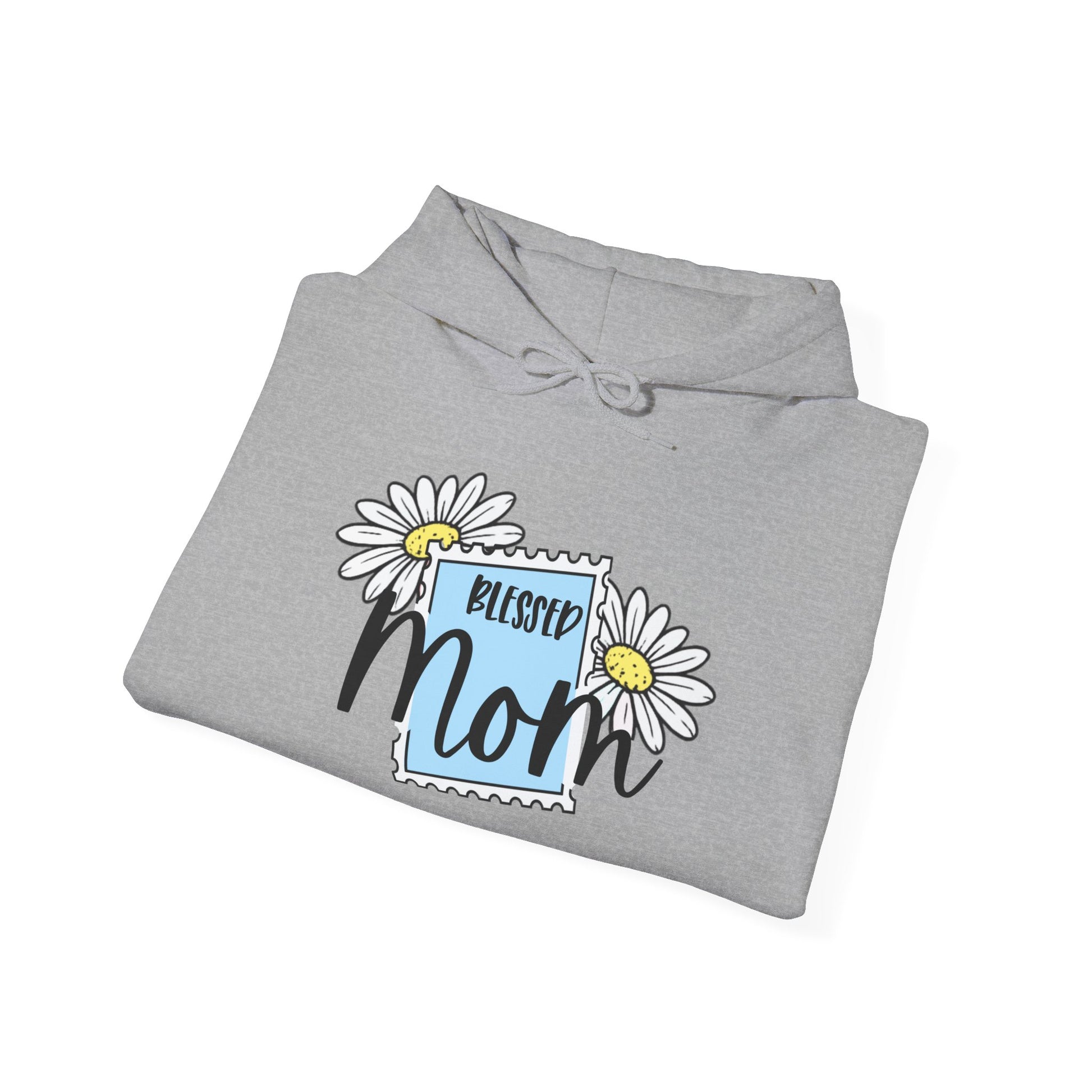 Blessed Mom Hoodie – Cute Mother’s Day Gift for Mom | Minimalist Stamp Design Mom Sweatshirt