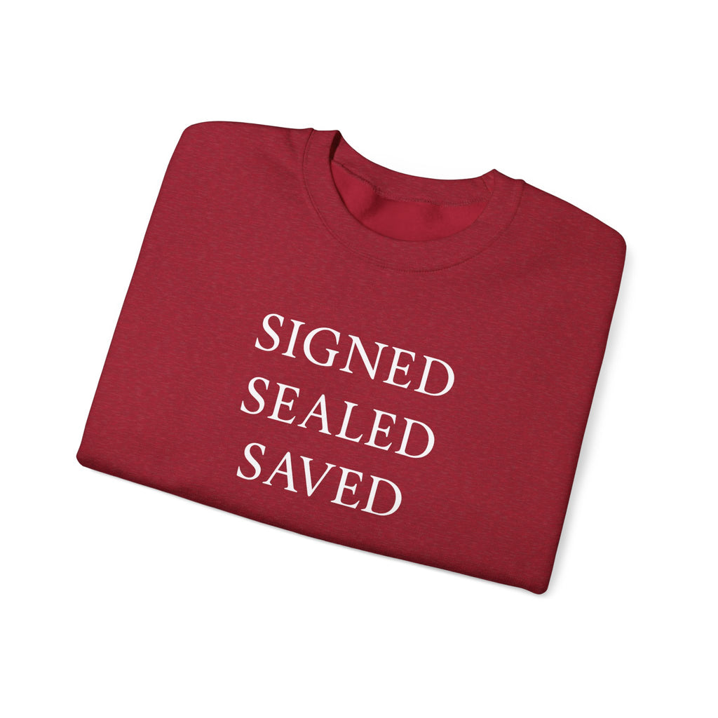 Signed Sealed Saved Crewneck Sweatshirt, Postal Workers Sweatshirts, Christian Sweatshirts, Gifts For Postal Workers, Gift Ideas.