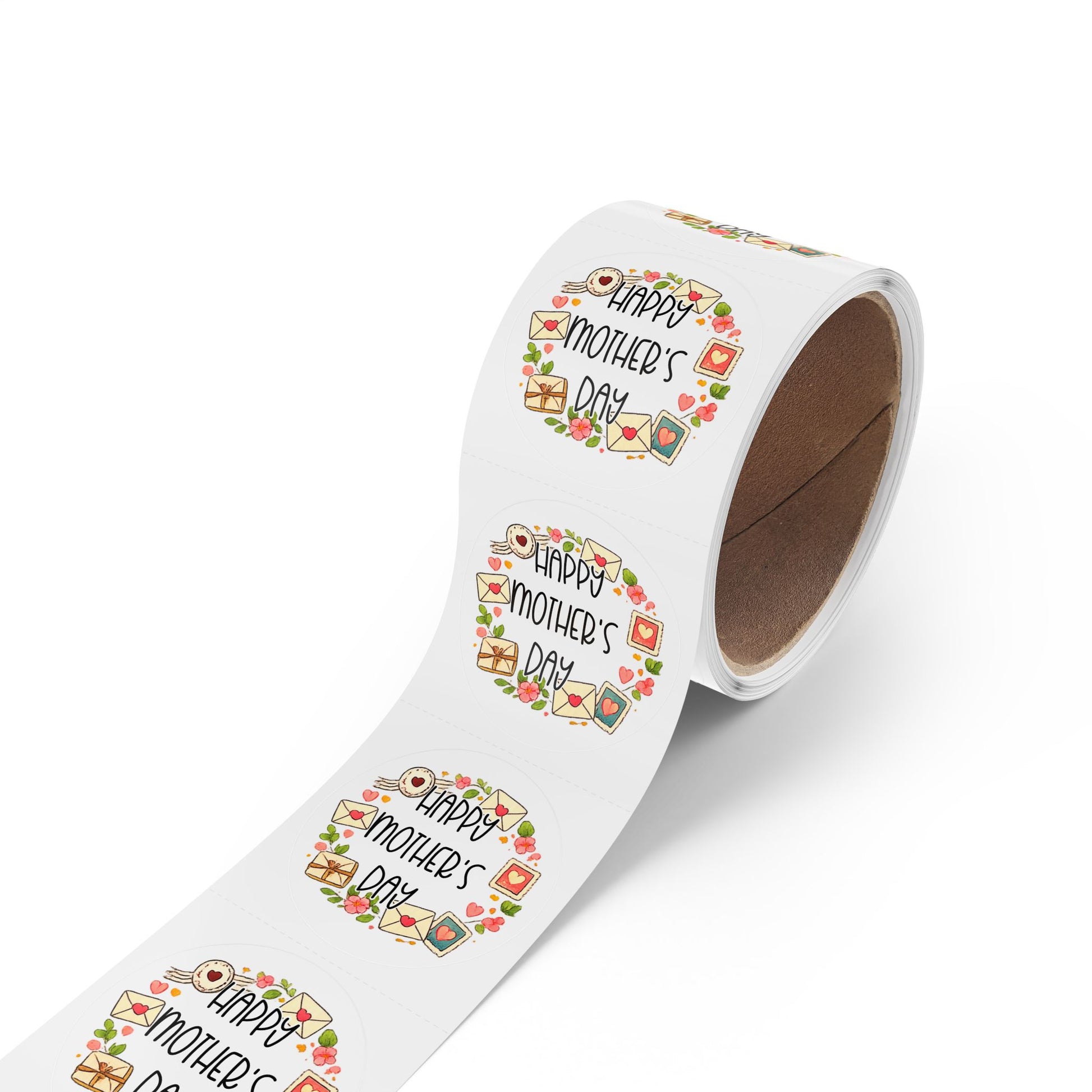 Happy Mother's Day Round Sticker Roll — Happy Mother’s Day Envelope  Seal, Floral Mail Envelope Labels for Gifts & Cards