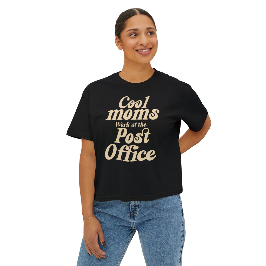 Cool Moms Work at the Post Office Boxy Tee – Funny Mail Worker Shirt, Postal Mom Gift, Cute Delivery Worker T-Shirt, Relaxed Fit Women’s Tee