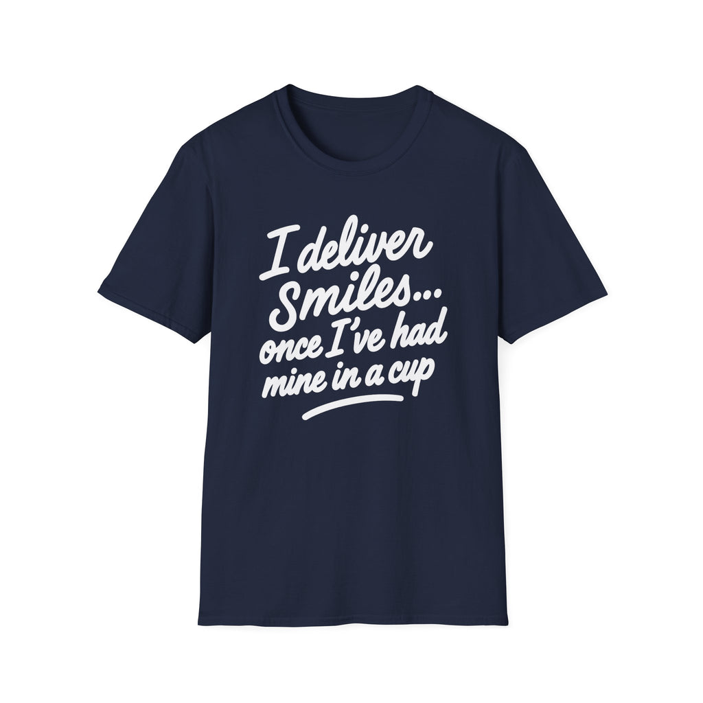 I Deliver Smiles, Unisex Softstyle T-Shirt, Casual Graphic Tee, Everyday Wear, Gift for Her, Gift for Him, Comfortable Cotton Tee