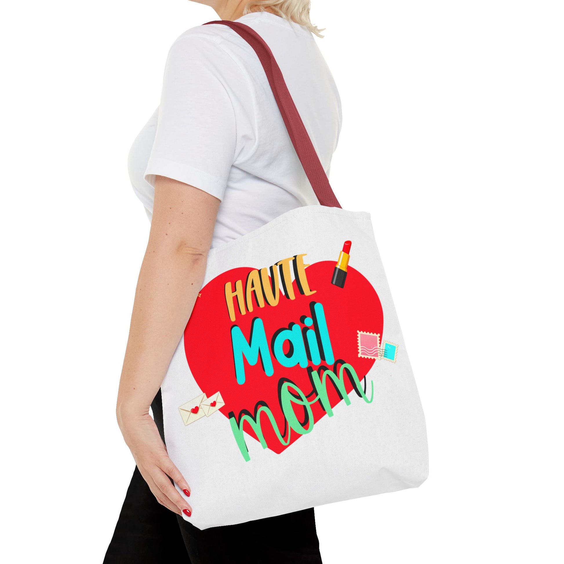 Tote Bag — "Haut Mail Mom" Heart Design Tote for Postal & Mom Gifts