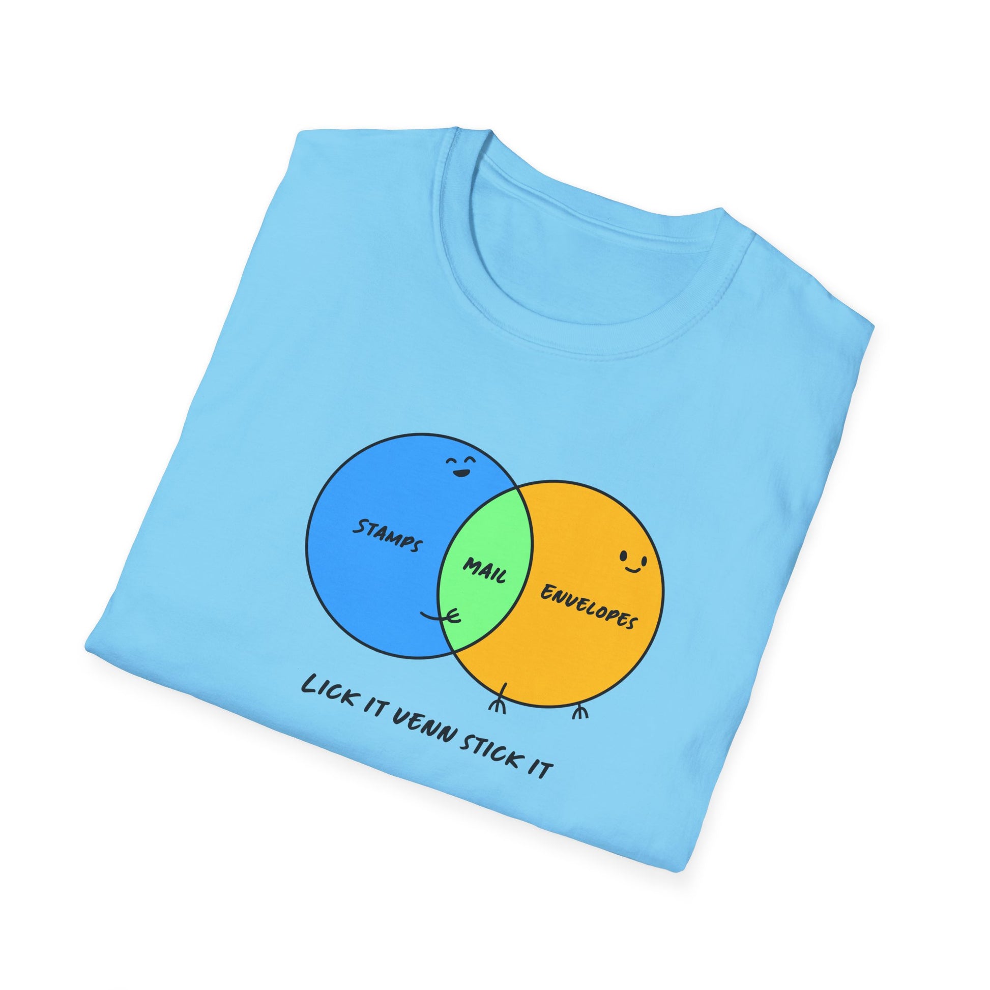 Venn Diagram Humor Postal T-Shirt, Fun Graphic Tee for Friends, Birthday Gift, Casual Wear, Relaxed Style, Laugh It Wear It