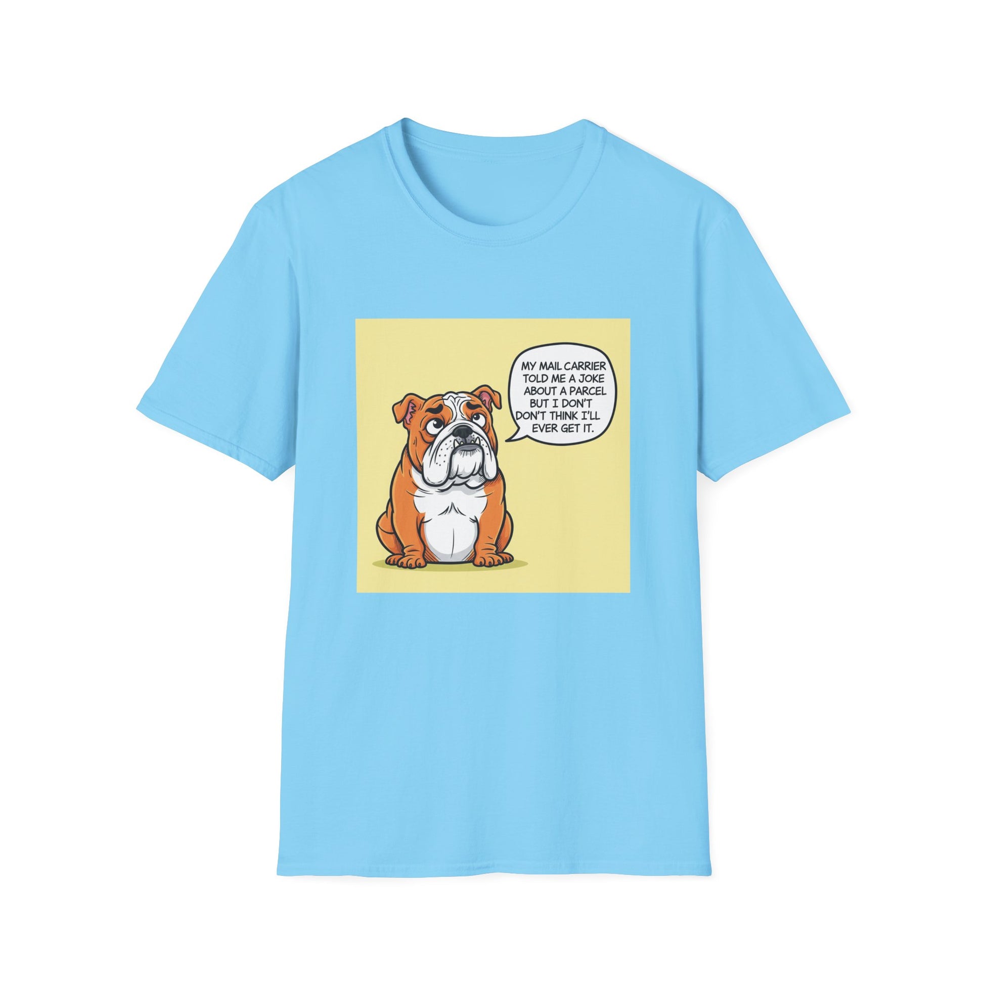 Funny Dog Graphic T-Shirt, Unisex Softstyle Tee, Pet Lover Gift, Animal Humor Shirt, Cute Bulldog Design