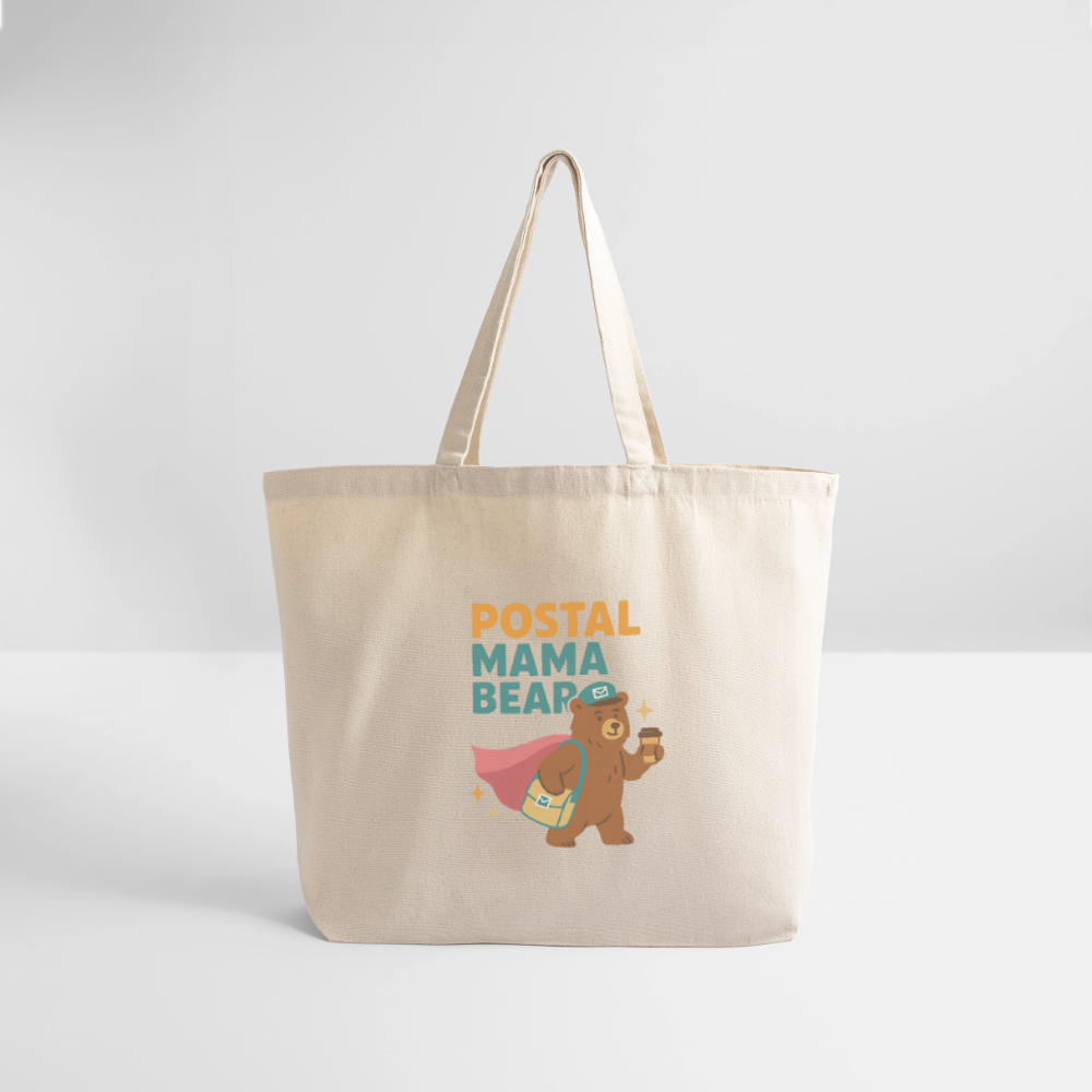 Postal Mama Bear Eco-Friendly Cotton Tote - natural