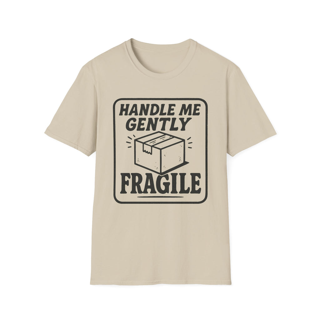 Handle Me Gently T-Shirt, Unisex Cute Tee, Gift for Friends, Postal Humor Shirt, Fun Casual Wear