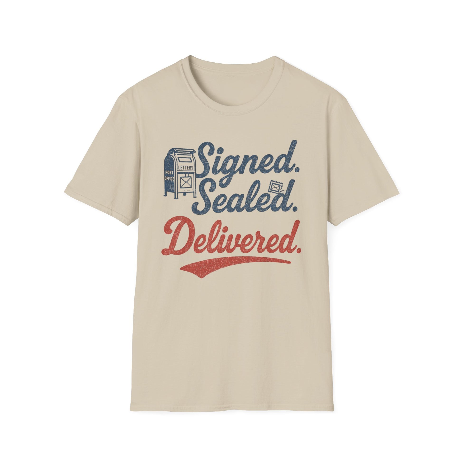 Signed Sealed Delivered T-Shirt | Unisex Softstyle Shirt for Postal Lovers, Gift for Movers, Fun Delivery Tee, Unique Message Shirt, [...]