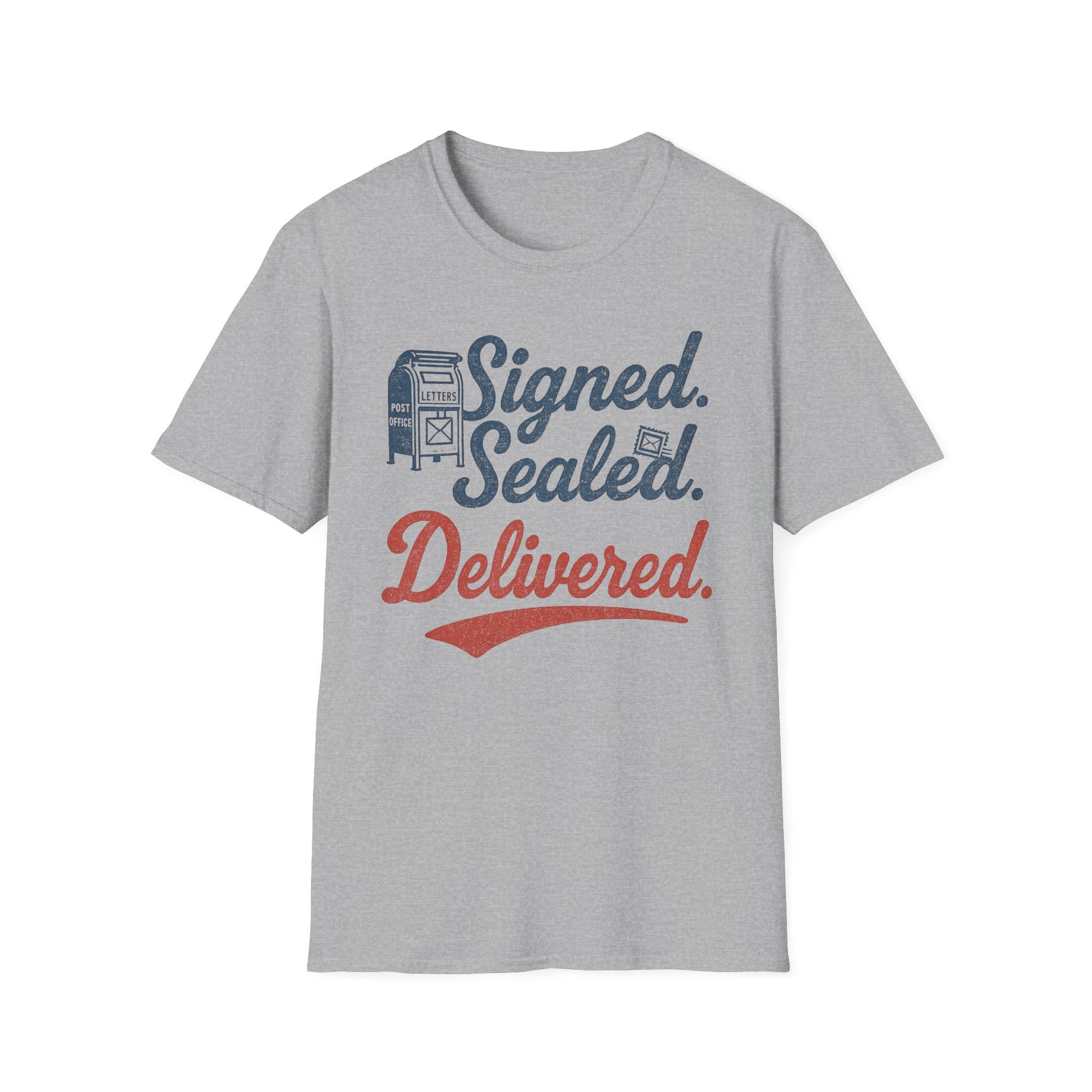Signed Sealed Delivered T-Shirt | Unisex Softstyle Shirt for Postal Lovers, Gift for Movers, Fun Delivery Tee, Unique Message Shirt, [...]