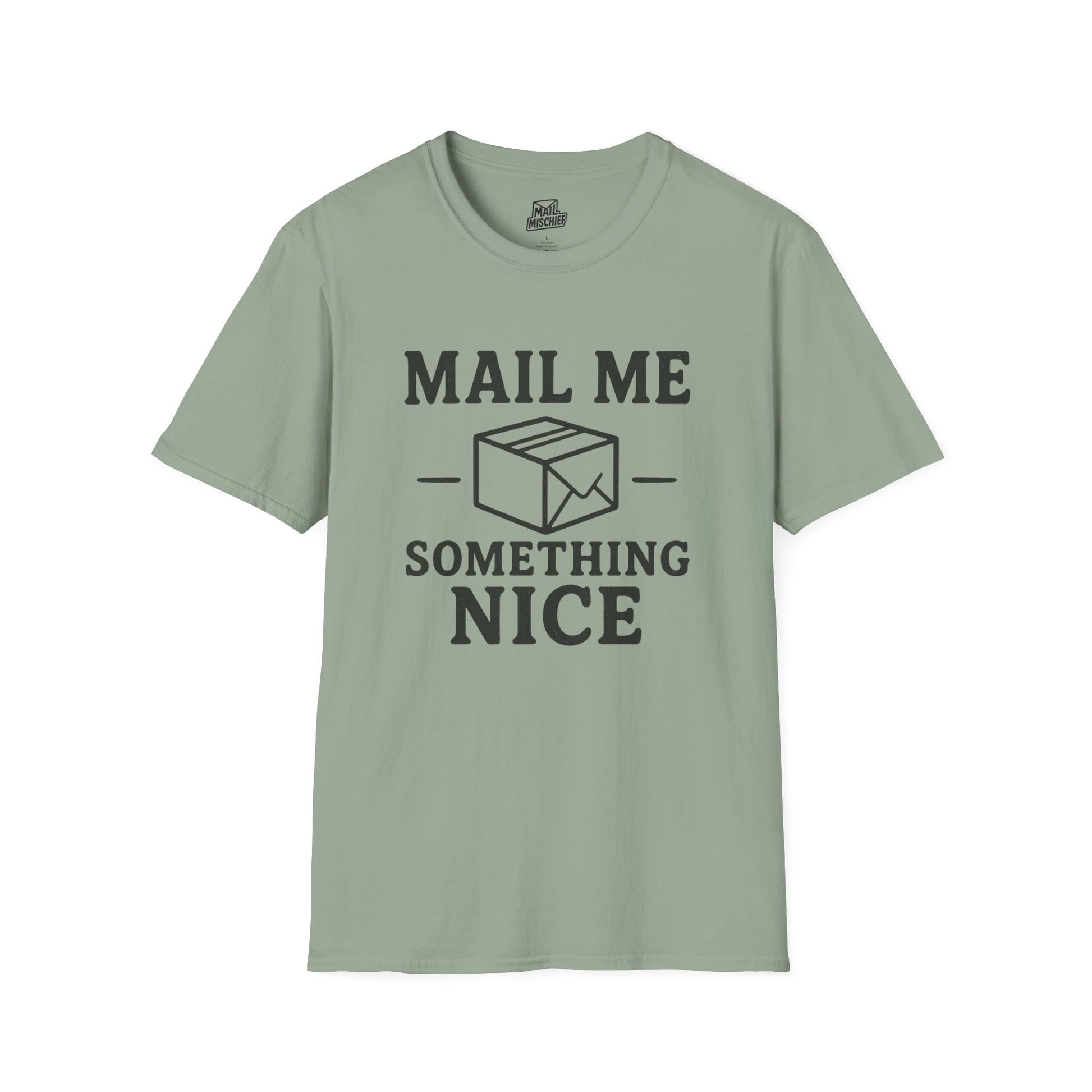 Mail Me Something Nice T-Shirt, Unisex Cute Tee, Gift for Friends, Postal Humor Shirt, Fun Casual Wear