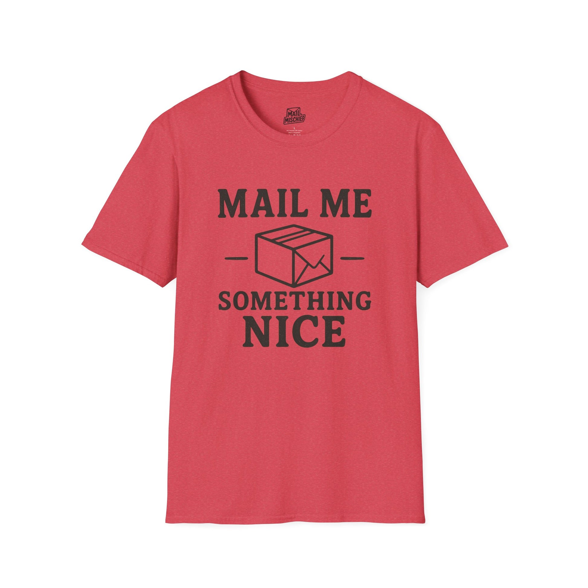 Mail Me Something Nice T-Shirt, Unisex Cute Tee, Gift for Friends, Postal Humor Shirt, Fun Casual Wear