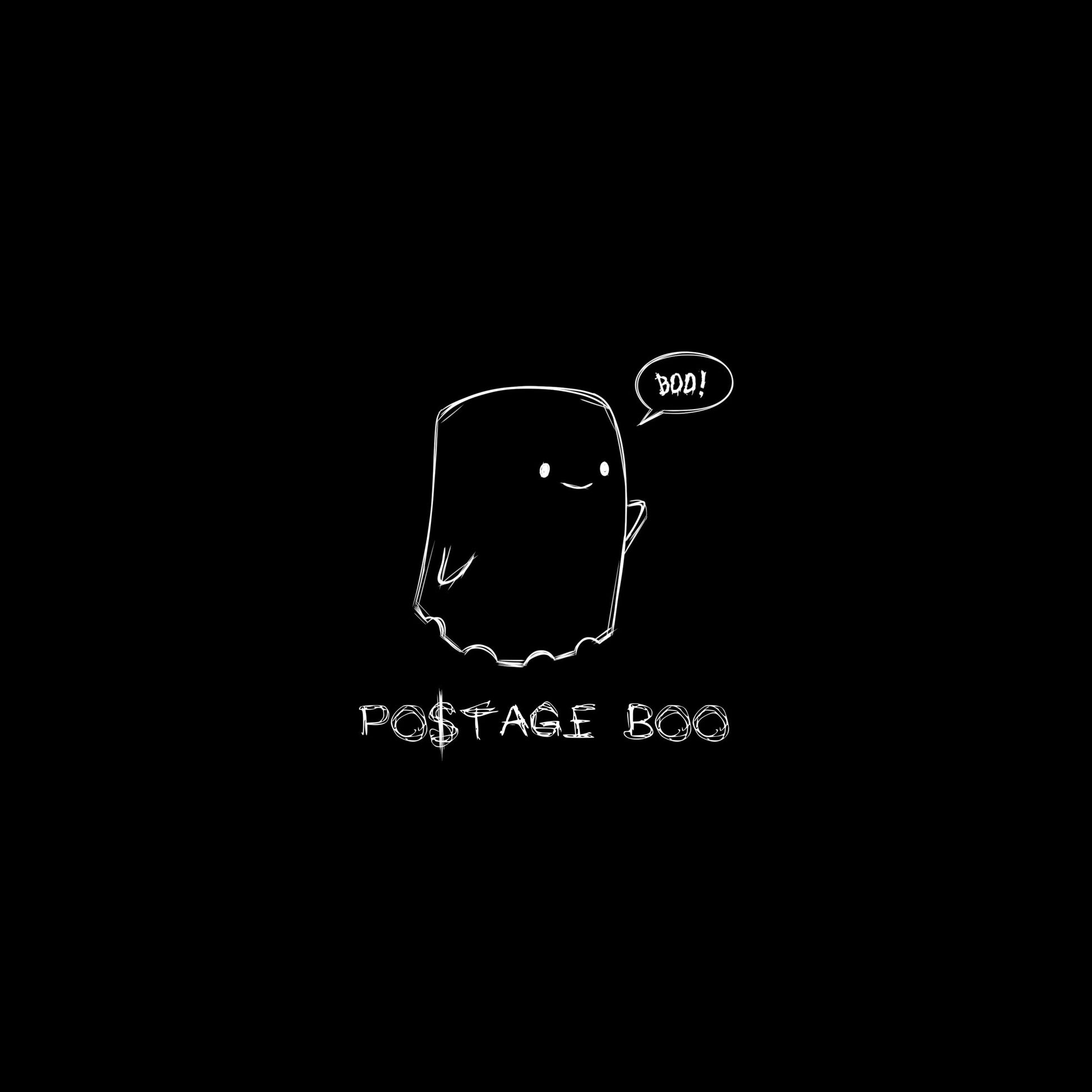 Postage Boo Ghost, Graphic T-Shirt - Casual Wear, Perfect for Gifts, Everyday Use, Festivals, and Celebrations