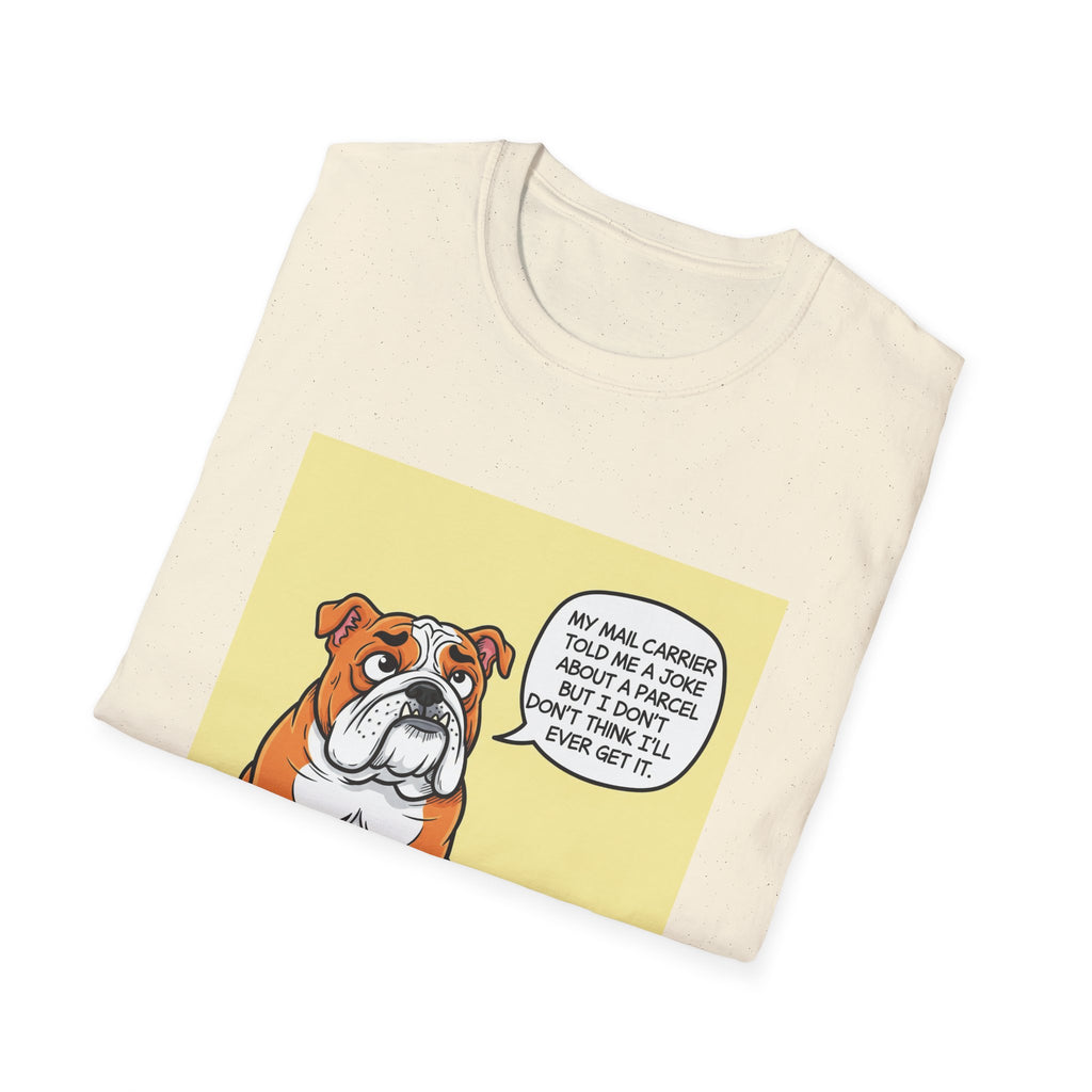Funny Dog Graphic T-Shirt, Unisex Softstyle Tee, Pet Lover Gift, Animal Humor Shirt, Cute Bulldog Design