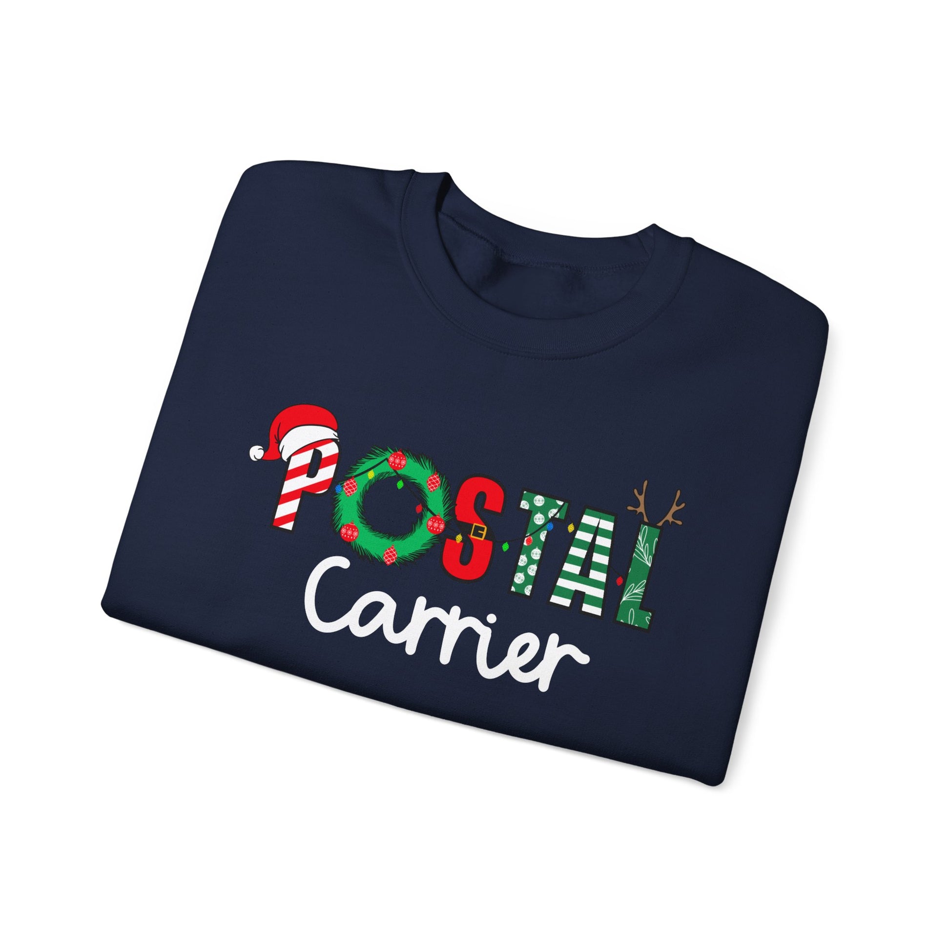 Festive Holiday Postal Carrier Sweatshirt, Cozy Crewneck for Mail Lovers, Holiday Apparel, Christmas Gift, Unisex Sweater