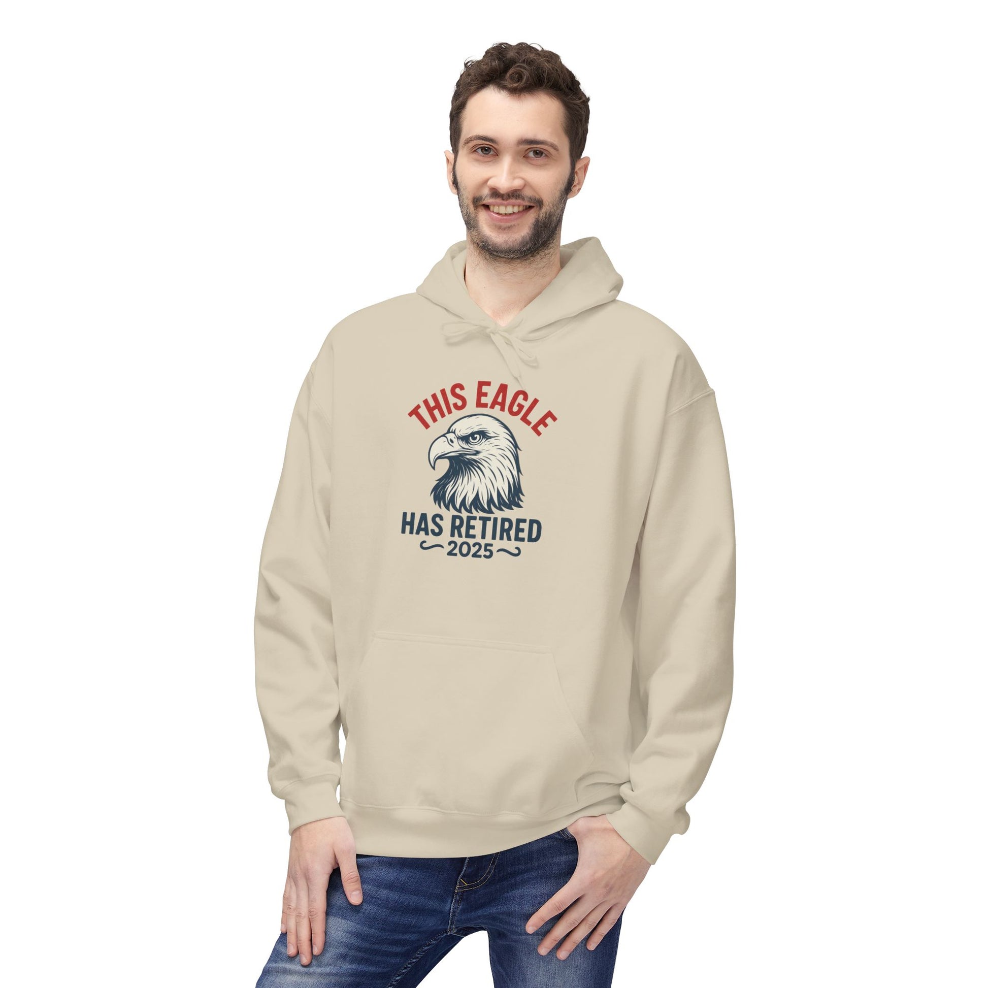 “This Eagle Has Retired” Retirement Eagle Hoodie - Unisex Midweight Fleece, Inspirational Gifts, Gifts For Postal Workers, Inspirational Gift Ideas