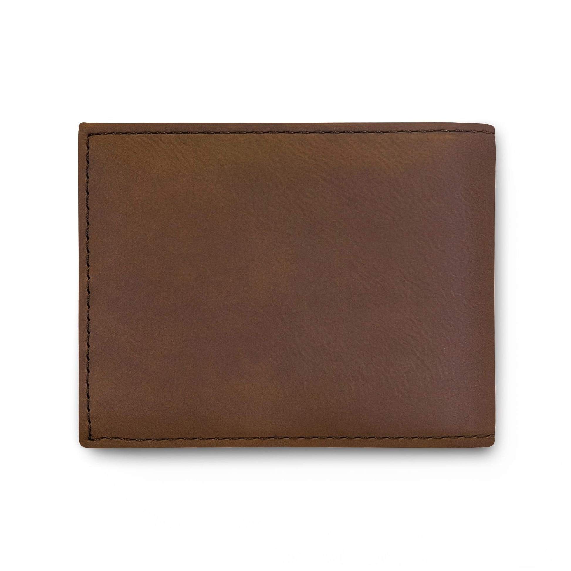 Weekend Route Bi-Fold Wallet — Hiker Silhouette Leather Card Wallet