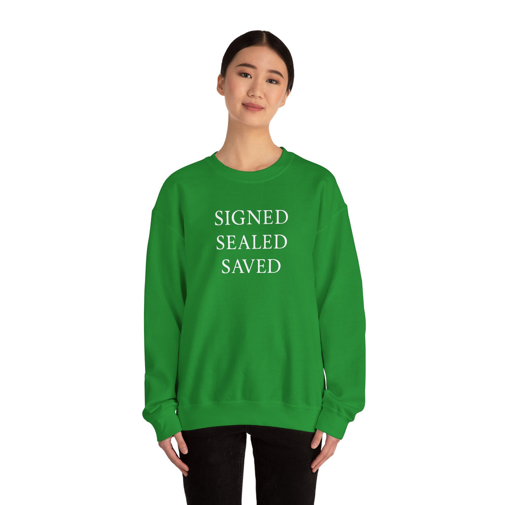 Signed Sealed Saved Crewneck Sweatshirt, Postal Workers Sweatshirts, Christian Sweatshirts, Gifts For Postal Workers, Gift Ideas.