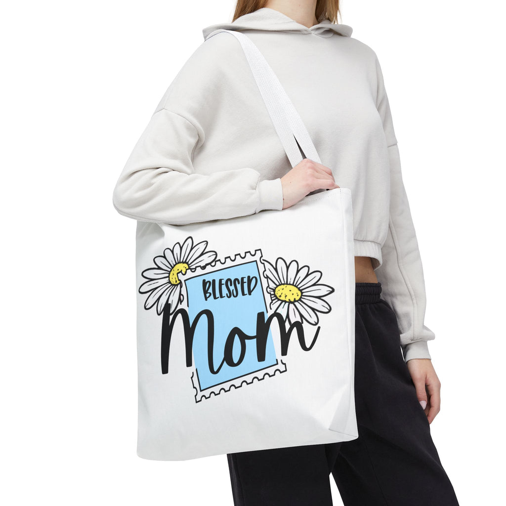Blessed Mom Daisy Tote Bag — Floral Mother's Day Canvas Tote