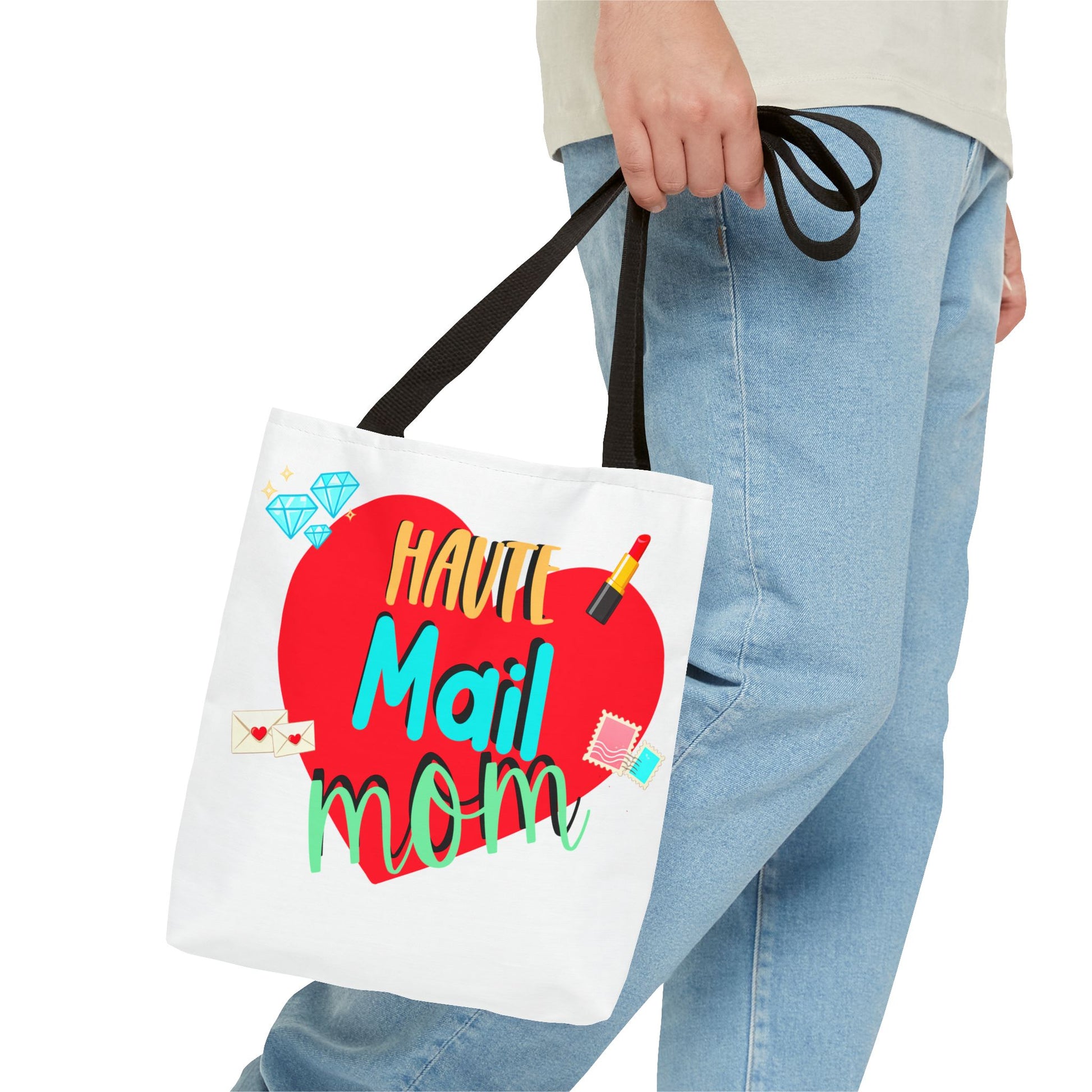 Tote Bag — "Haut Mail Mom" Heart Design Tote for Postal & Mom Gifts