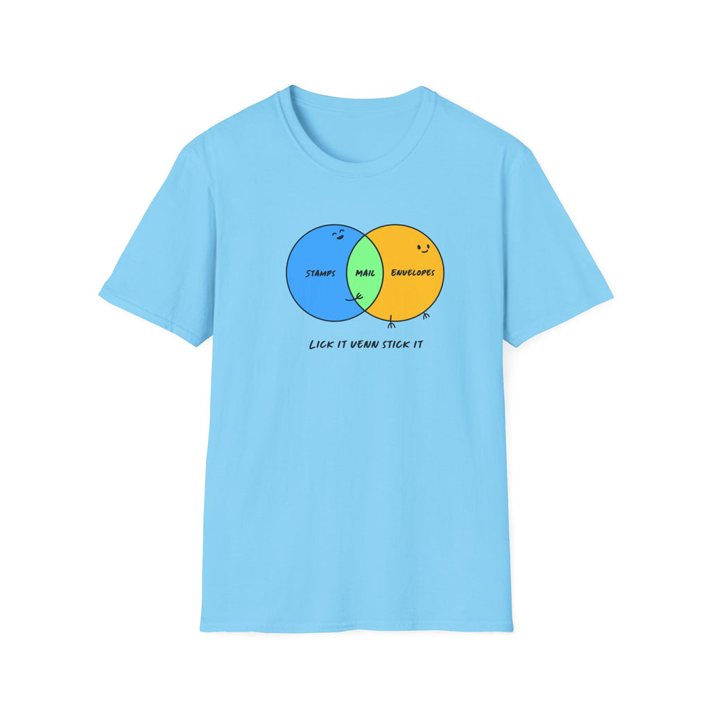 Venn Diagram Humor Postal T-Shirt, Fun Graphic Tee for Friends, Birthday Gift, Casual Wear, Relaxed Style, Laugh It Wear It