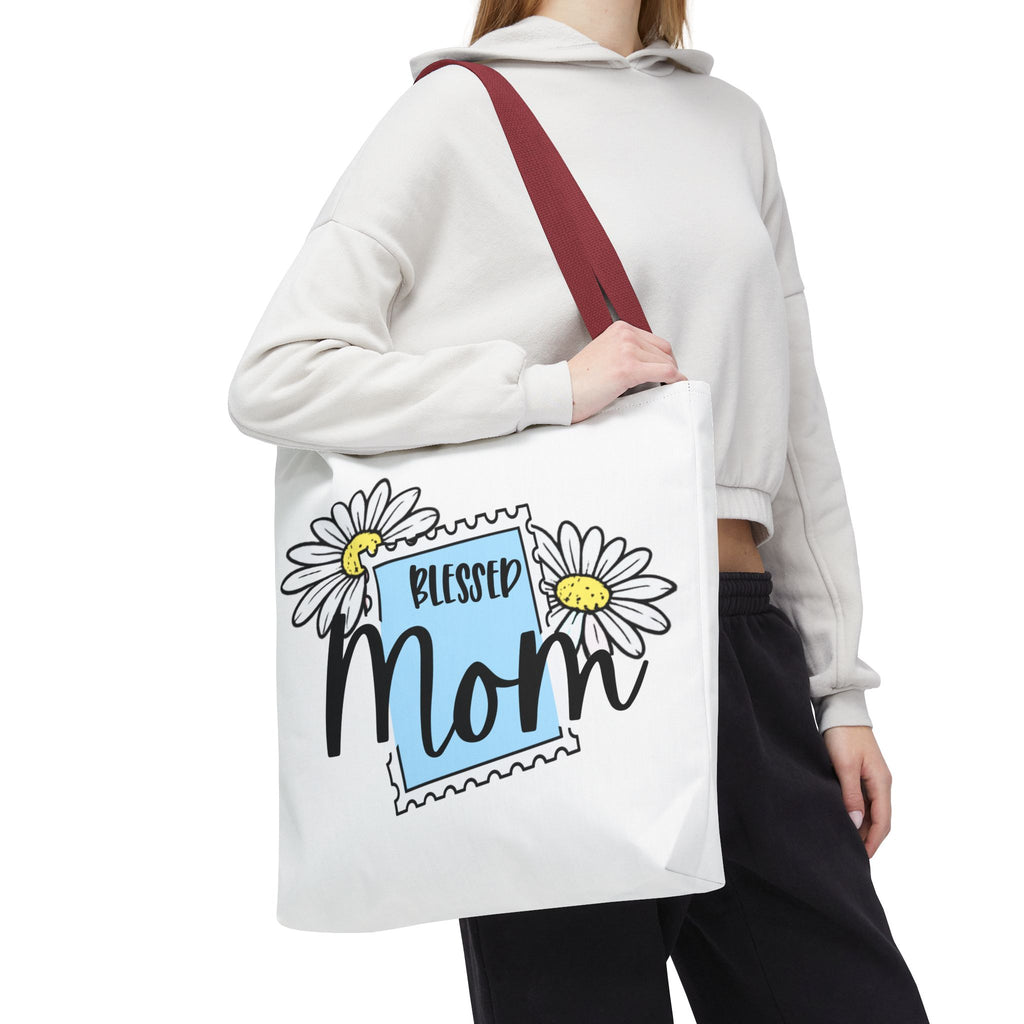 Blessed Mom Daisy Tote Bag — Floral Mother's Day Canvas Tote