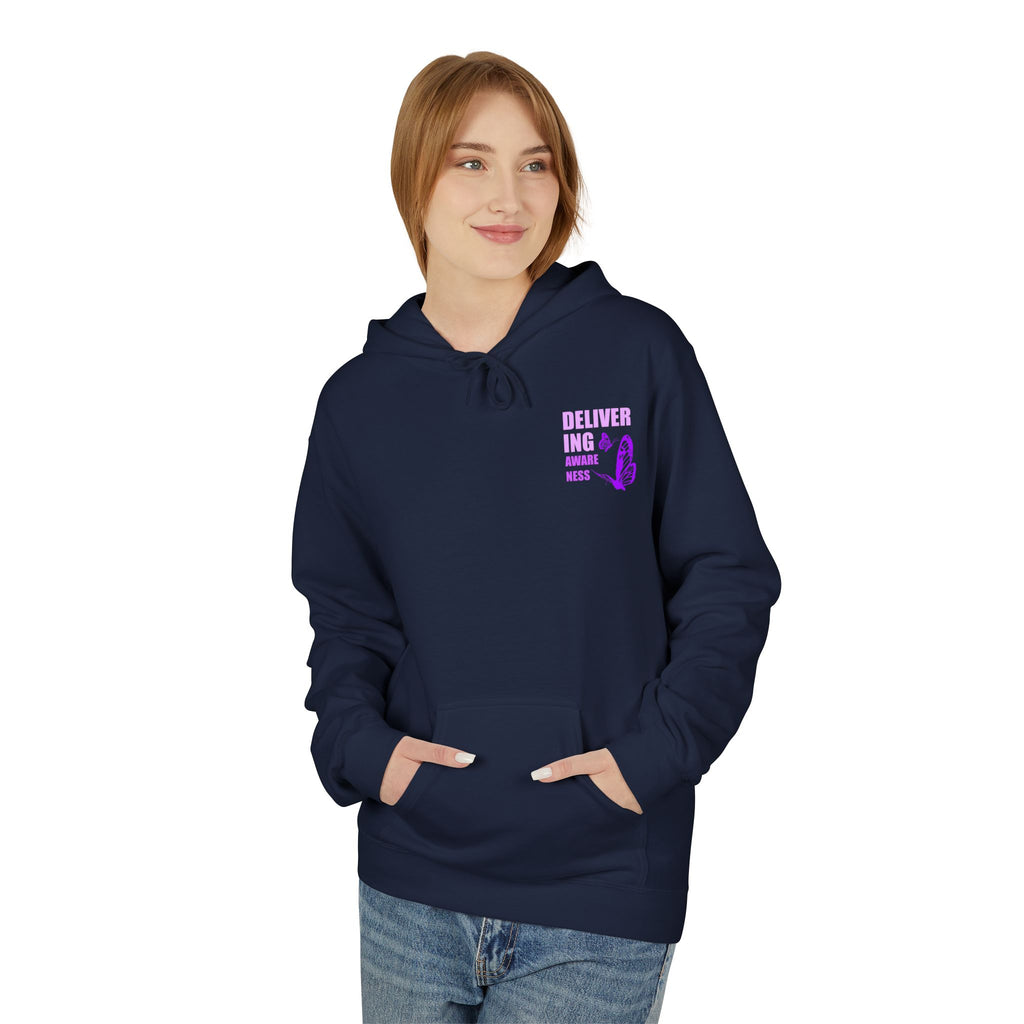 Delivering Awareness Butterfly Hoodie — Lupus Awareness Purple Butterfly Hoodie