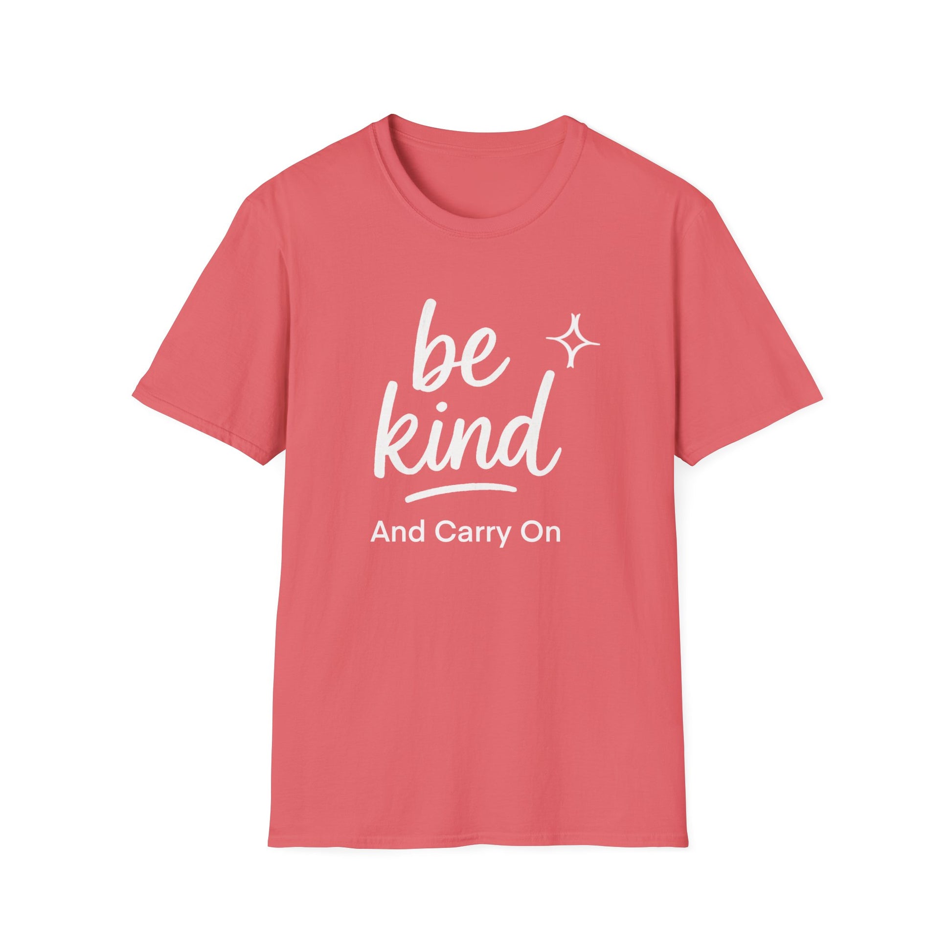 “Be Kind And Carry On” Unisex Softstyle T-Shirt - "Be Kind" Inspirational Postal Tee, Motivational Shirt for Postal Workers &  for Self-Care, Gift for Friends, Positive Vibes, Everyday Wear